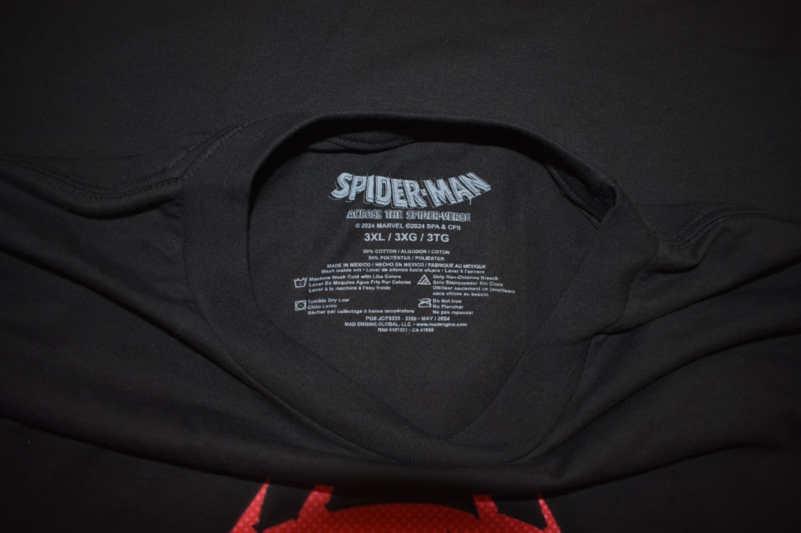 Spider-Man Across The Universe Mens Red Splatter Logo Shirt New 3XL