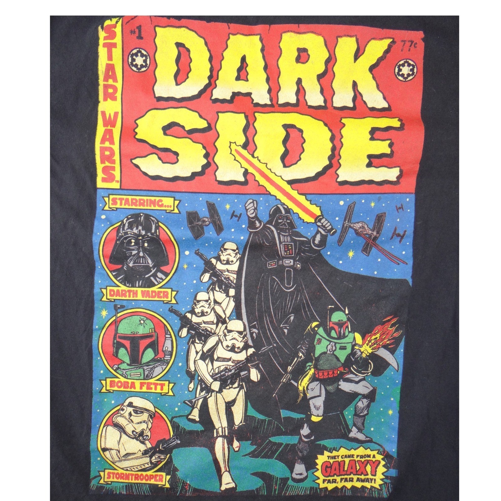 Star Wars Fifth Sun Mens Black Dark Side Comic Graphic Darth Vader Boba M