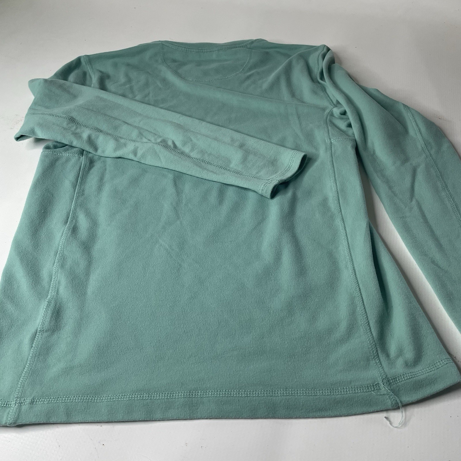 The North Face Men’s Green Solid Logo Cotton Knit Crew Neck Long Sleeve Tee S