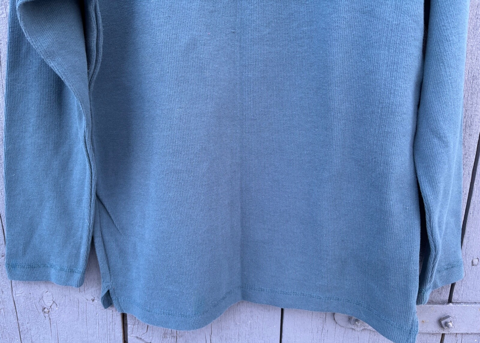 NWT Basic Editions T-Shirt Men’s (S) Long Sleeve Striped Thermal Crew Neck Blue