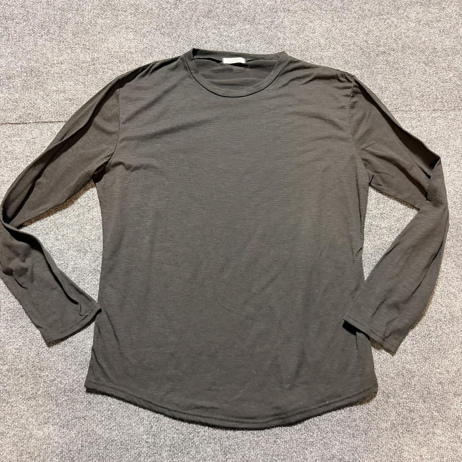 Coofandy Shirt Mens Large Gray Long Sleeve Crewneck Lightweight Jersey Casual