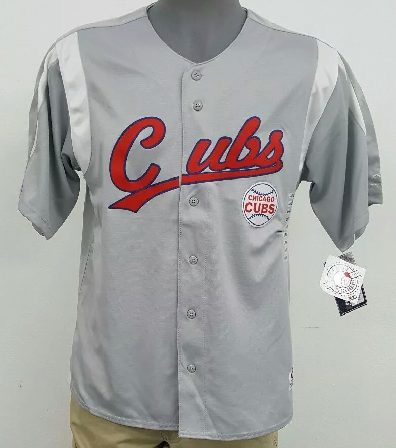 True Fan MLB Genuine Merch Chicago Cubs Grey Men’s Jersey Shirt NWT L XL 2XL