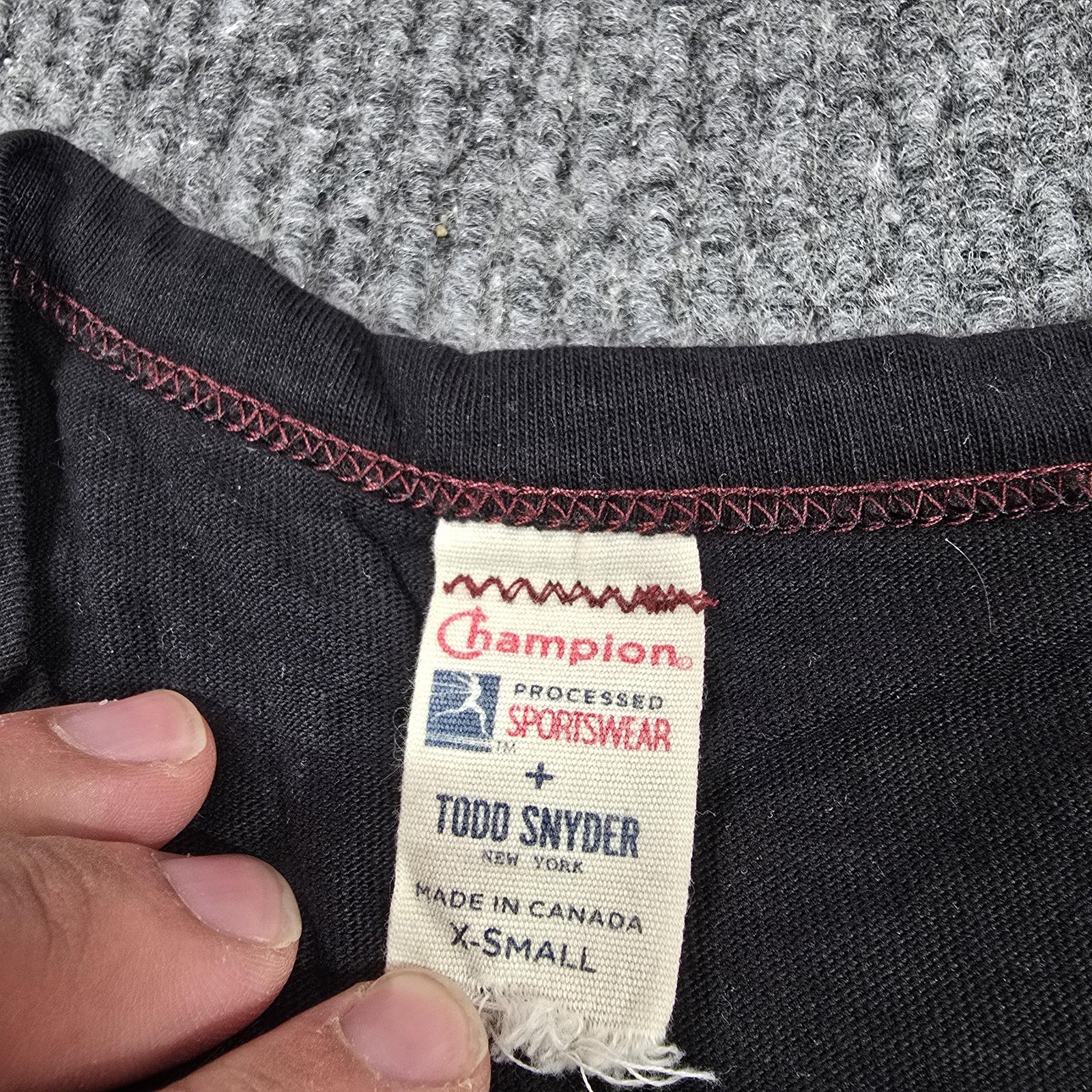 Champion Todd Snyder Shirt Mens XS Black Processed Sportswear Crewneck Tee