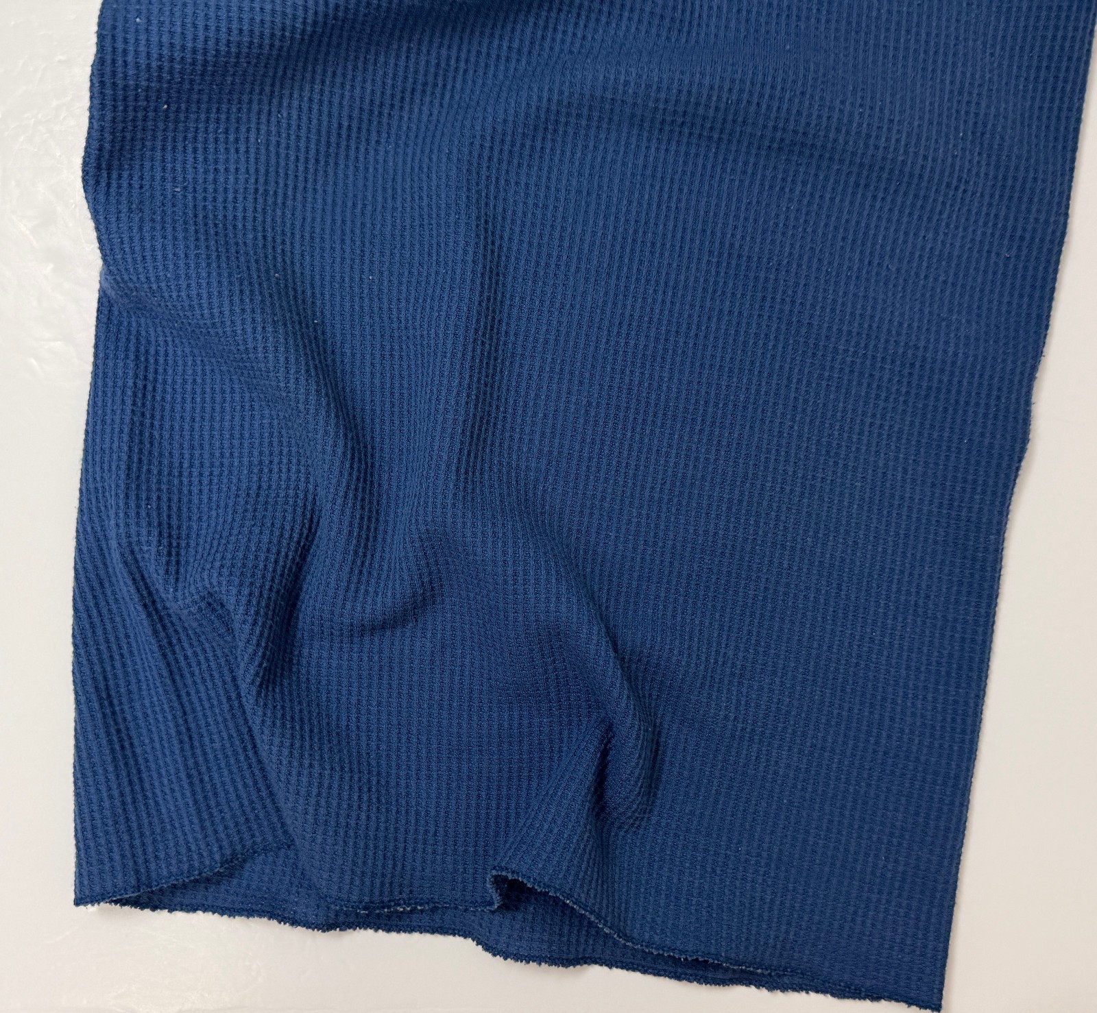 Vintage 80s Waffle-Knit Thermal Shirt Men Large Tight Stretch Outdoors Blue USA