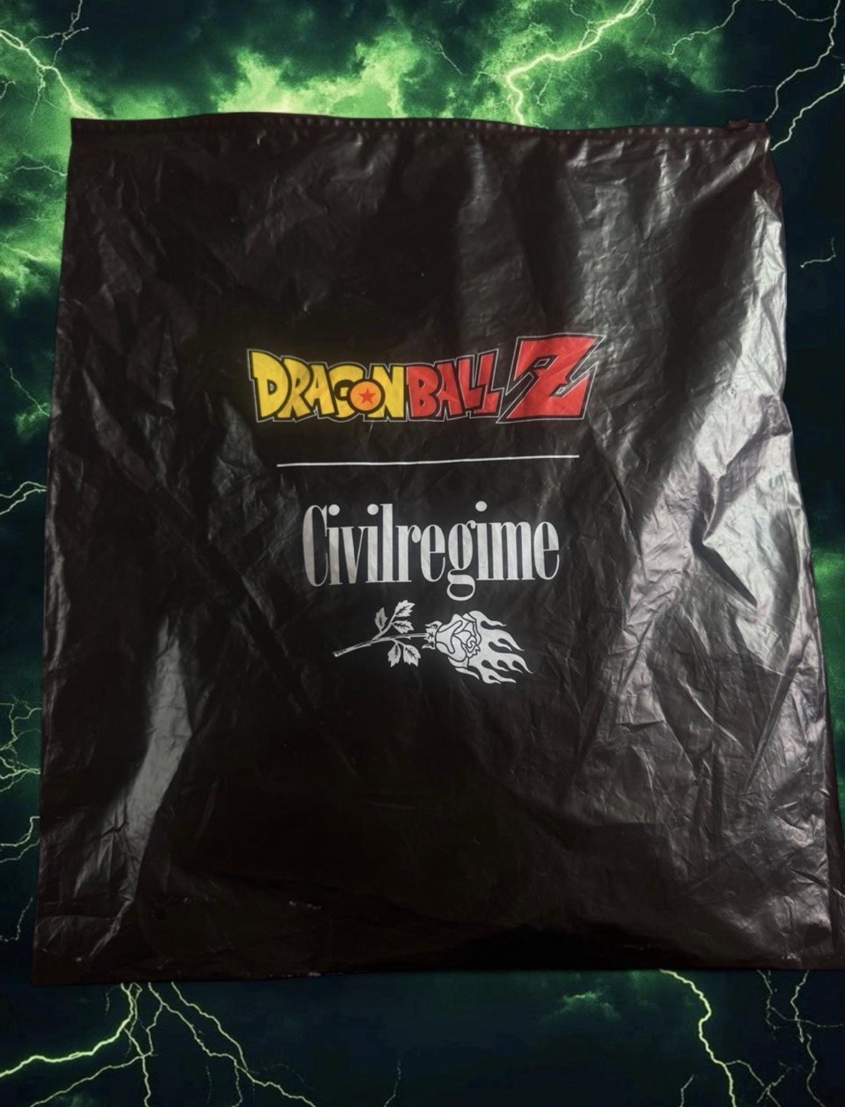 Civilregime Dragon Ball Z Trunks Graphic Print Black Crew Neck T-Shirt L