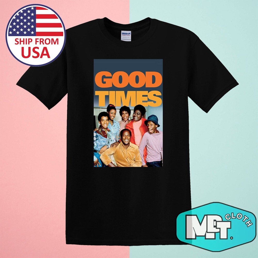 Good Times Top 70s Tv Show Men’s Black Size S-5XL