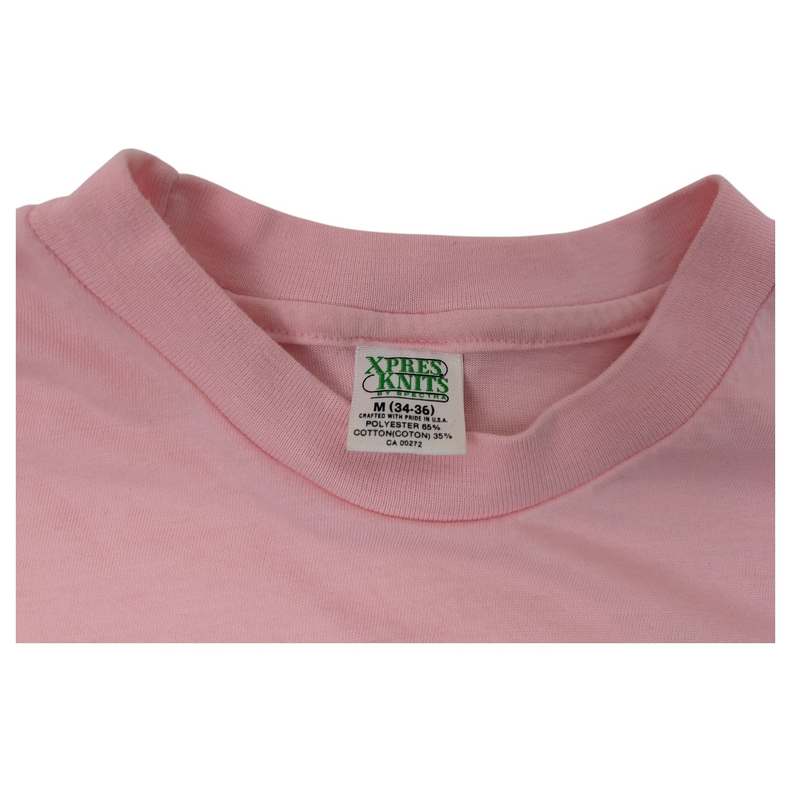 Vtg 80s Checkers Saxophone Pink Shirt Size M single stitch USA