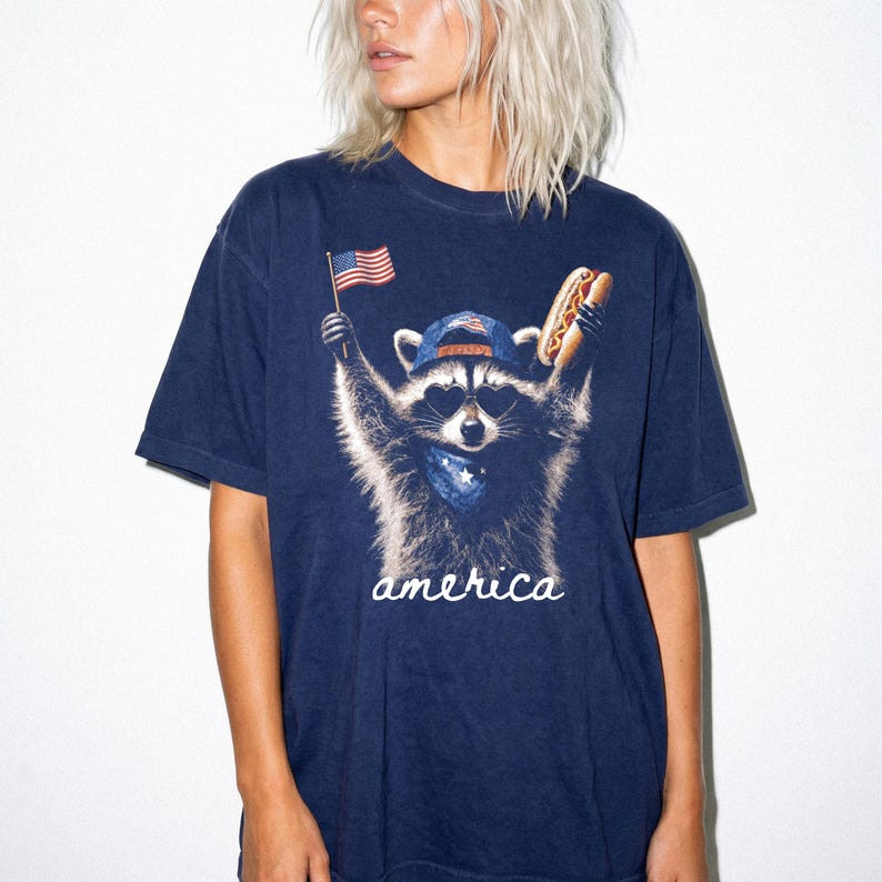 Feral & Free Racoon Comfort Shirt, 4th of July Shirt, USA Independence Day Shirt