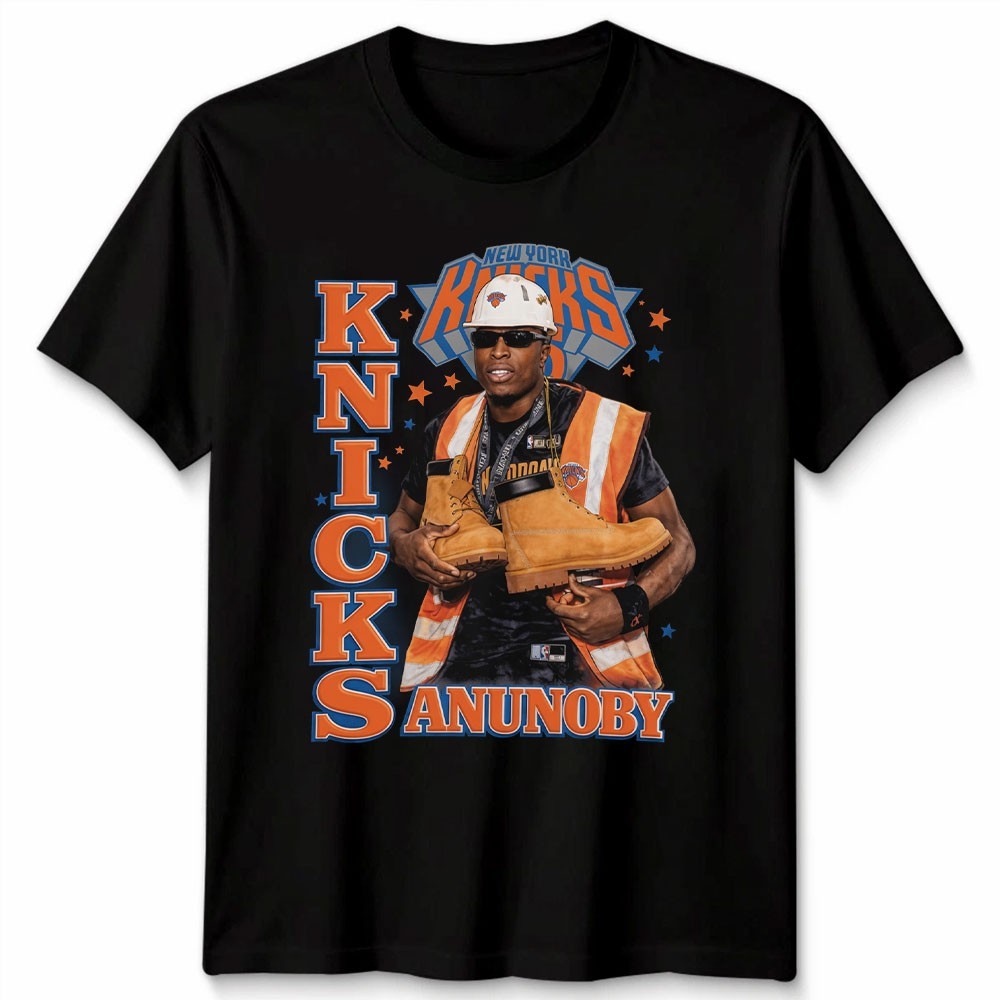 OG Anunoby T-Shirt Funny NY Basketball Meme Construction Boot Graphic Men Tee