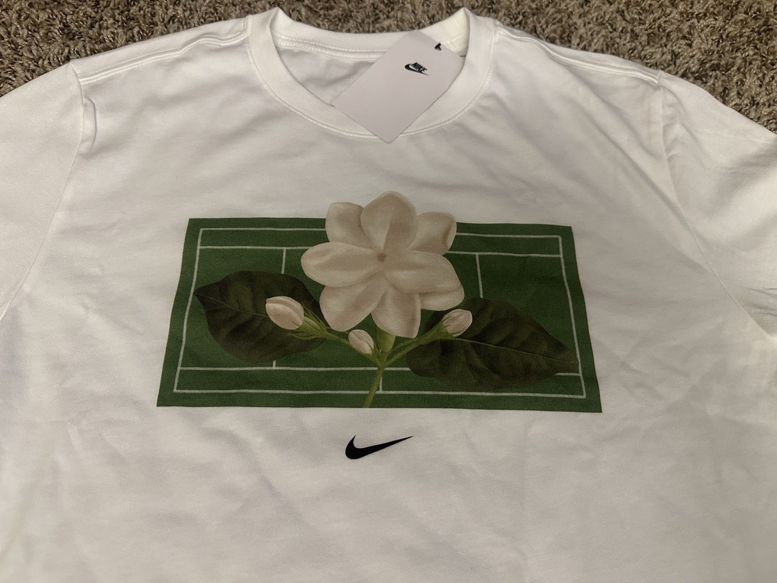 Alexandra Alex Eala NIKE By You Full in Bloom Sampaguita Shirt Men’s MEDIUM