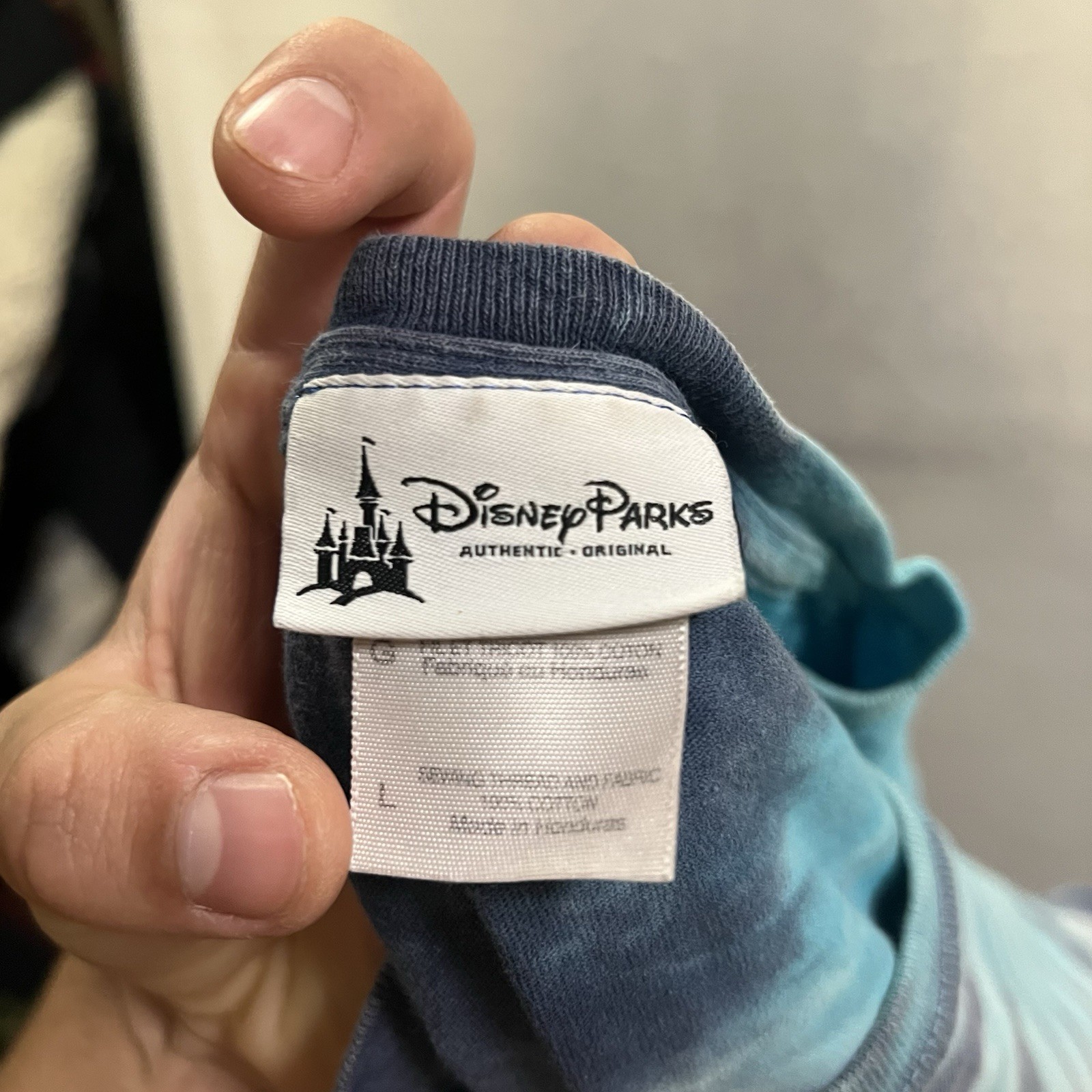 Disney Disneyland Resort Mickey Shirt Men’s Large Blue Tie Dye 2017 Graphic Tee
