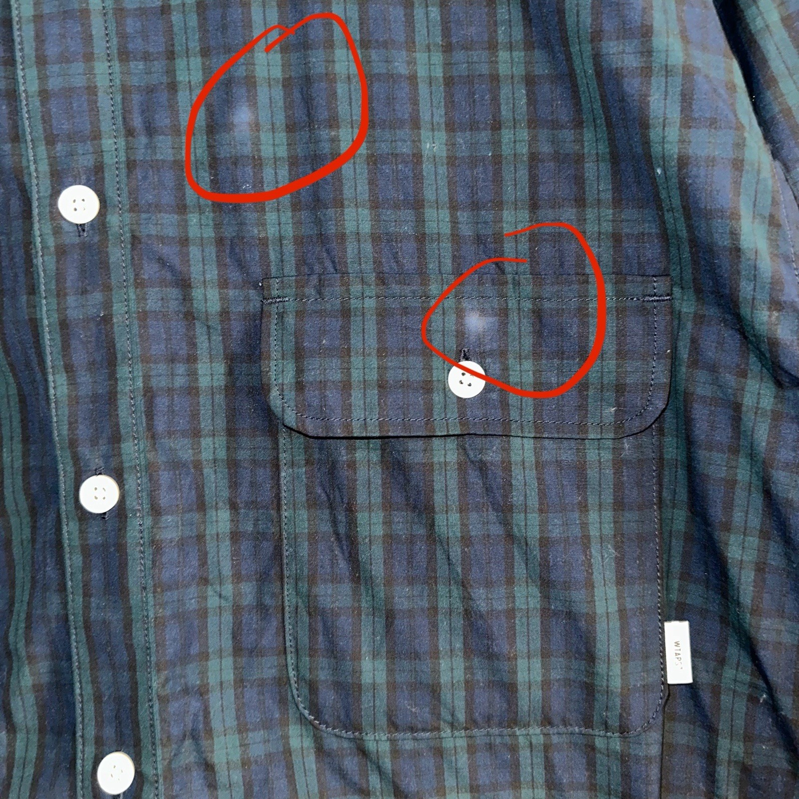 WTAPS Broadcloth Black Watch Check Shirt In Green Men’s (3) Large
