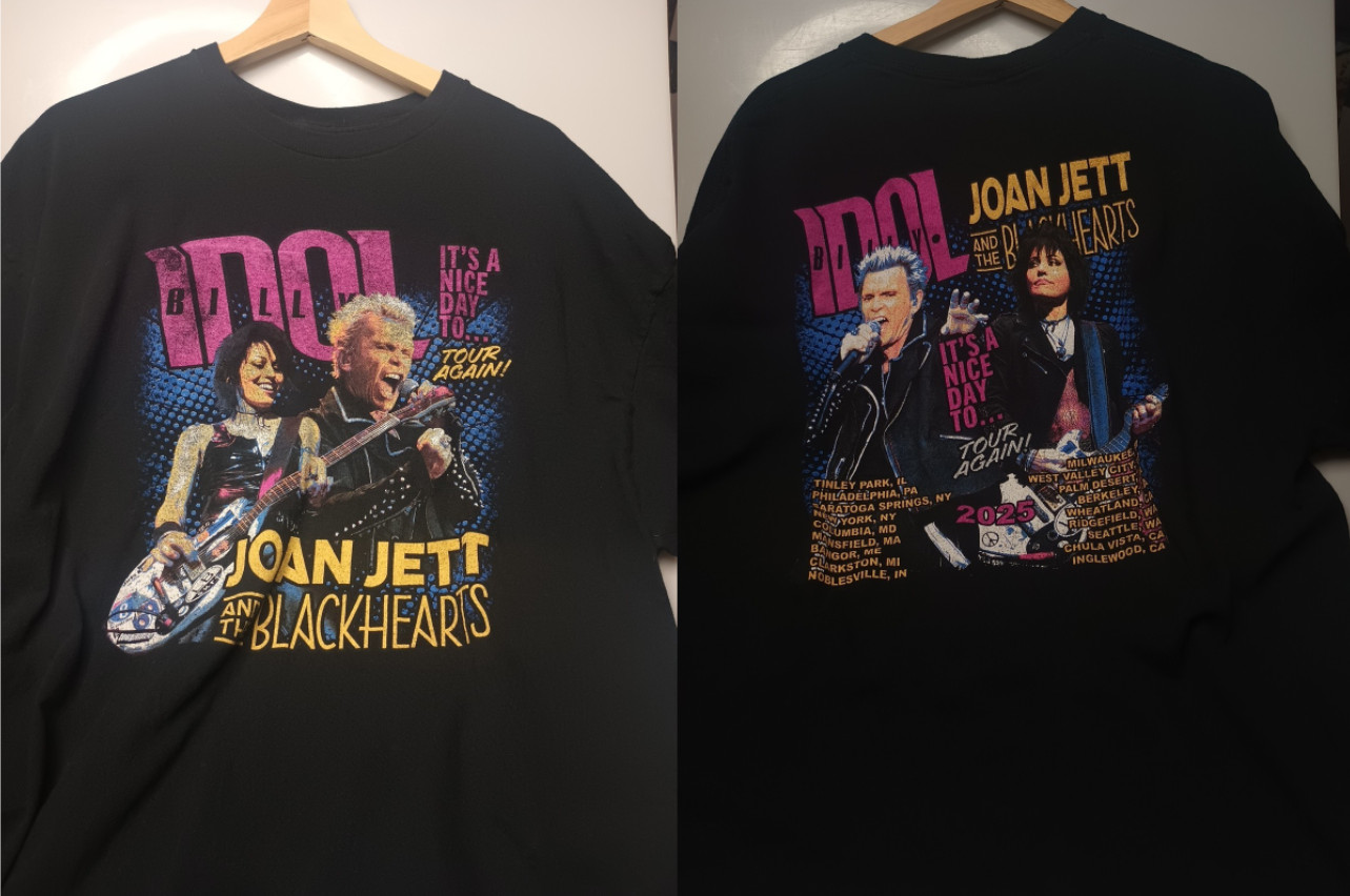 Billy Idol Joan Jett Its A Nice Day To Tour Again Graphic Concert T-Shirt S-5XL