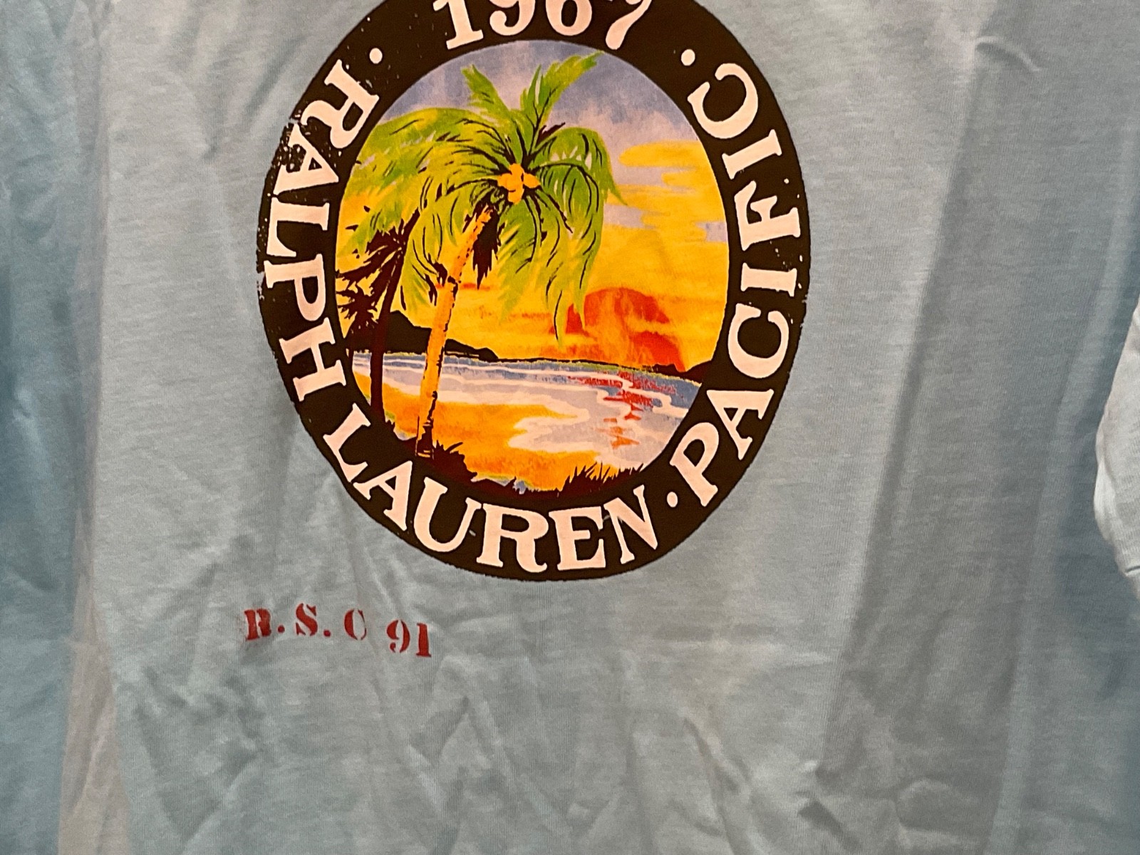 Polo Ralph Lauren Aqua “Ralph Lauren 1967 Pacific” Beach Short Sleeve T Shirt