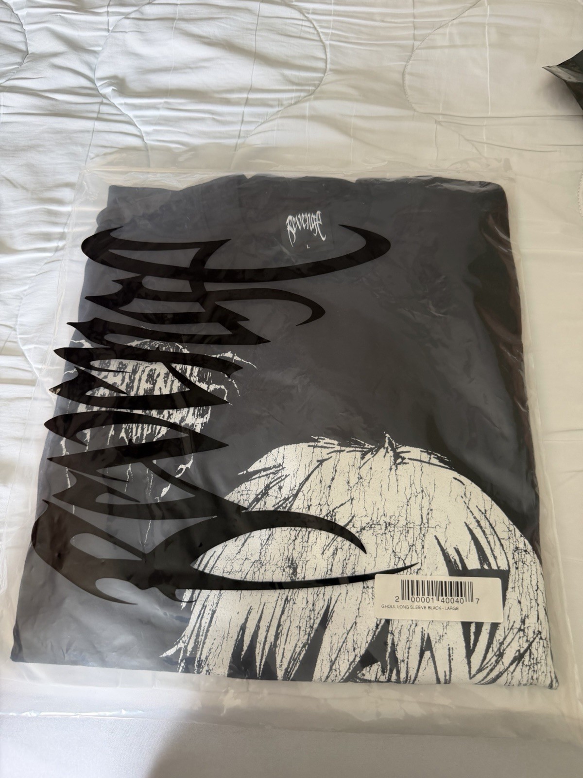 Revenge Ghoul Cannibalistic Hunger Black Long Sleeve Graphic Tee Crew Neck L