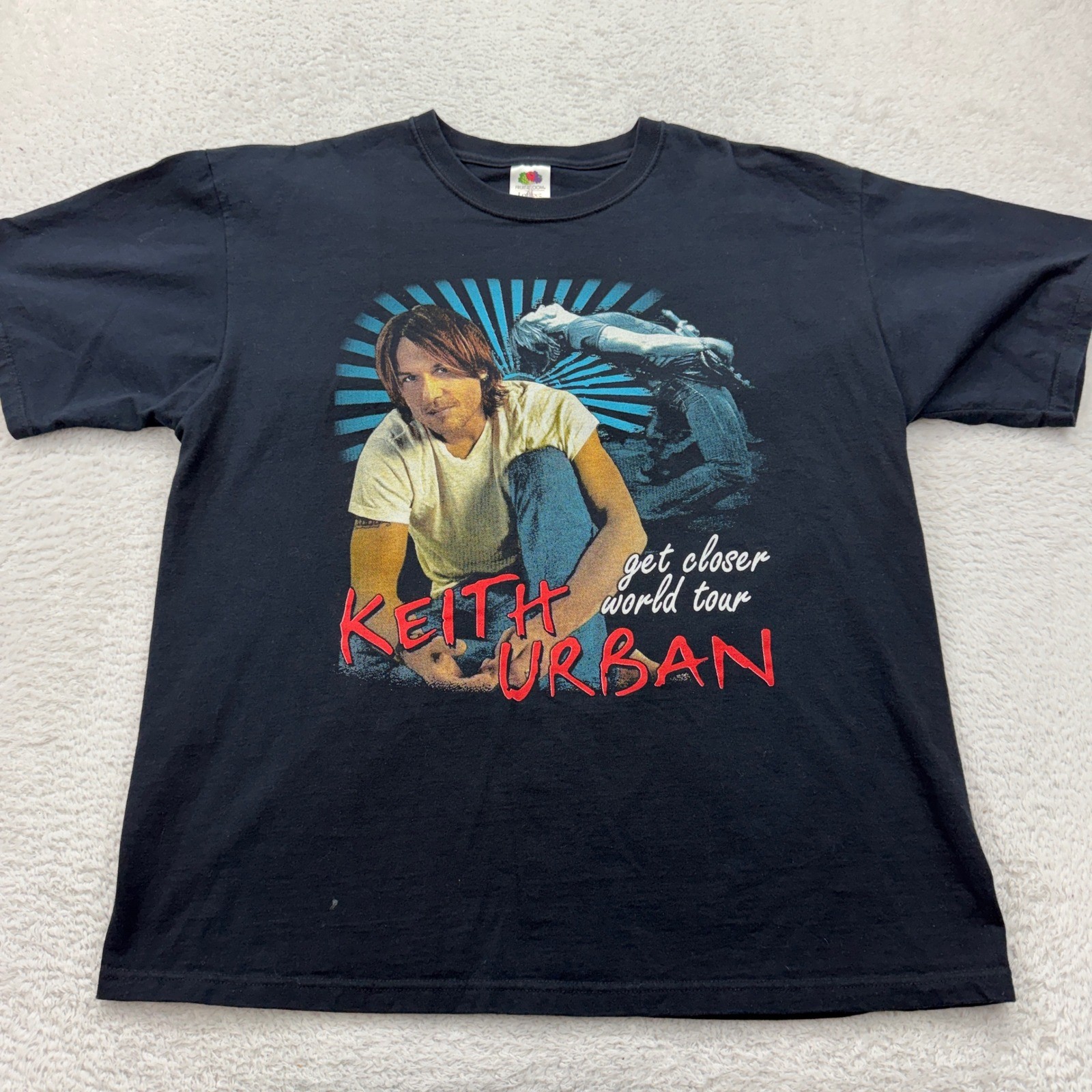 Keith Urban Get Closer World Tour 2011 Black T Shirt Mens XL Fruit of the Loom