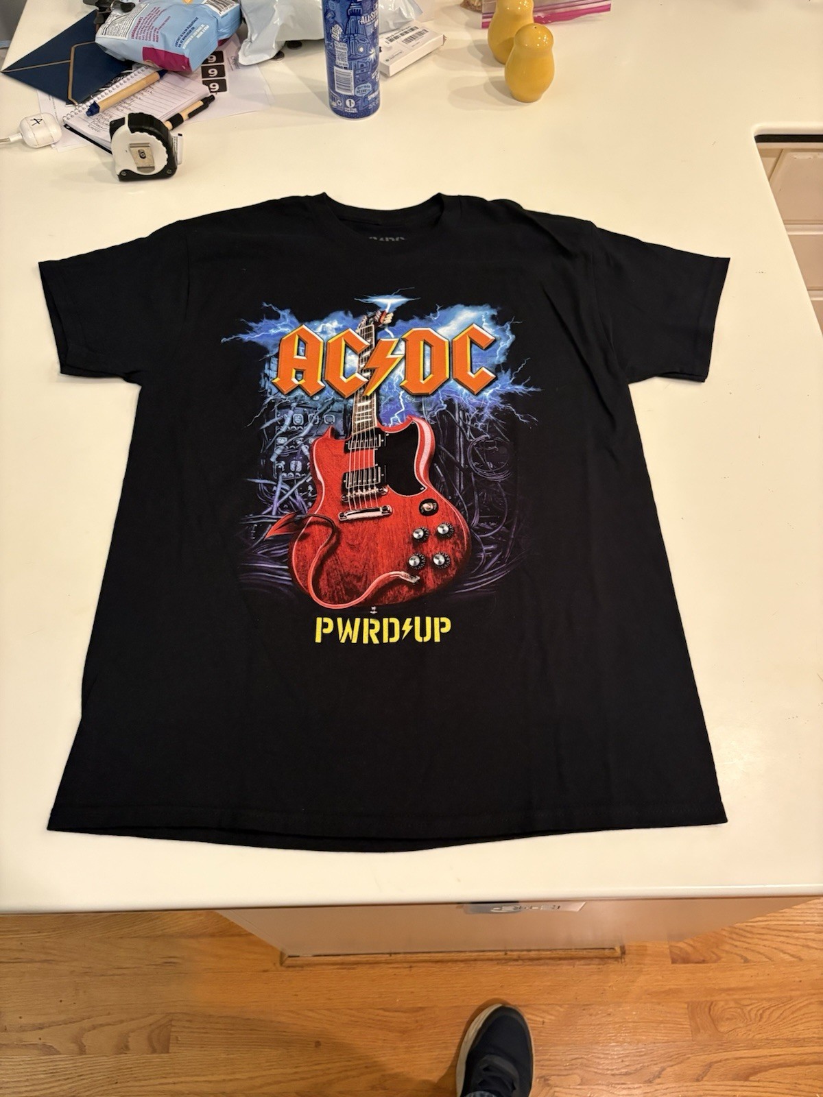 Official AC DC 2025 PWR Up Tour Black T Shirt Size Medium M