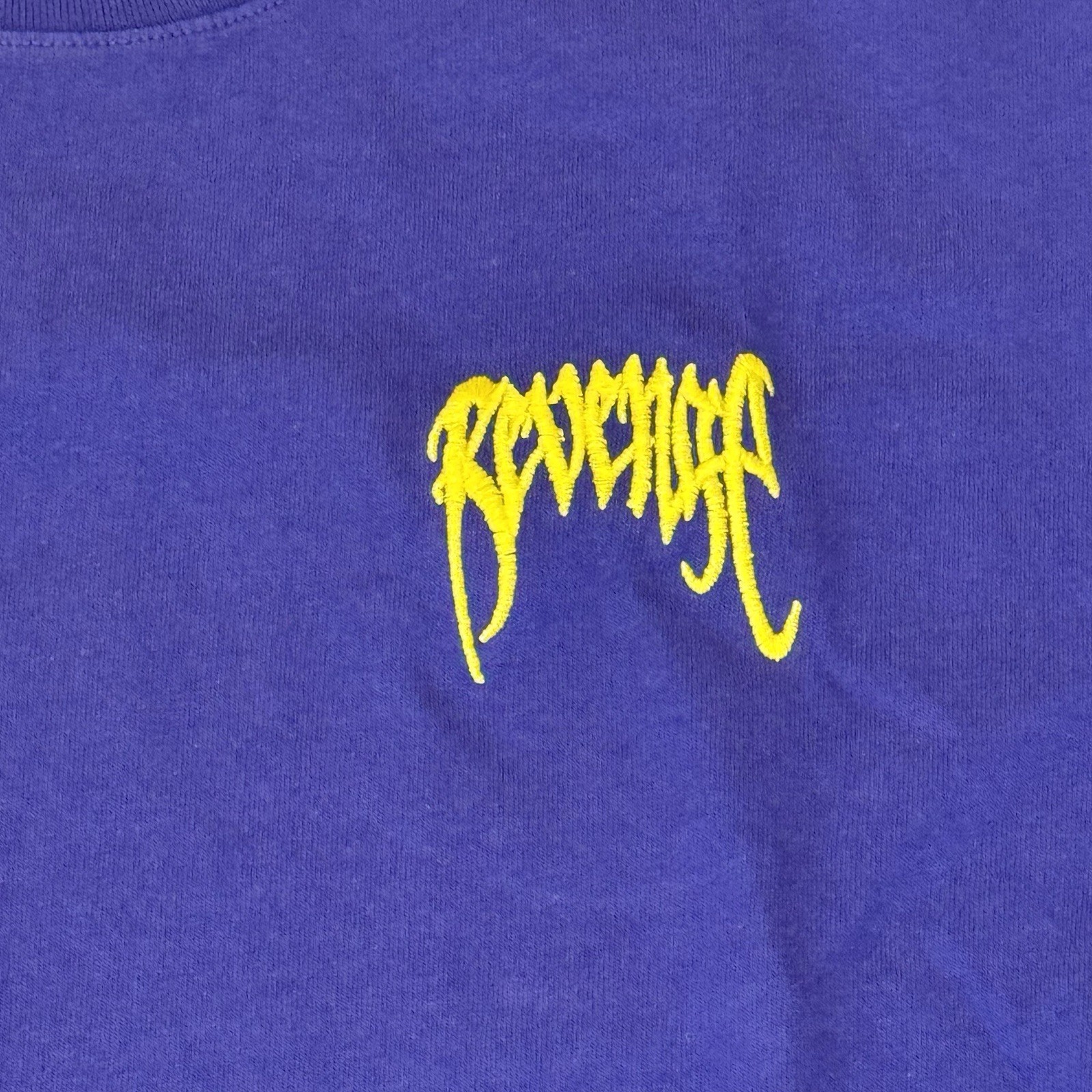 Revenge Basic Purple Embroidered Crew Neck cotton T-Shirt Size Men’s Large NEW