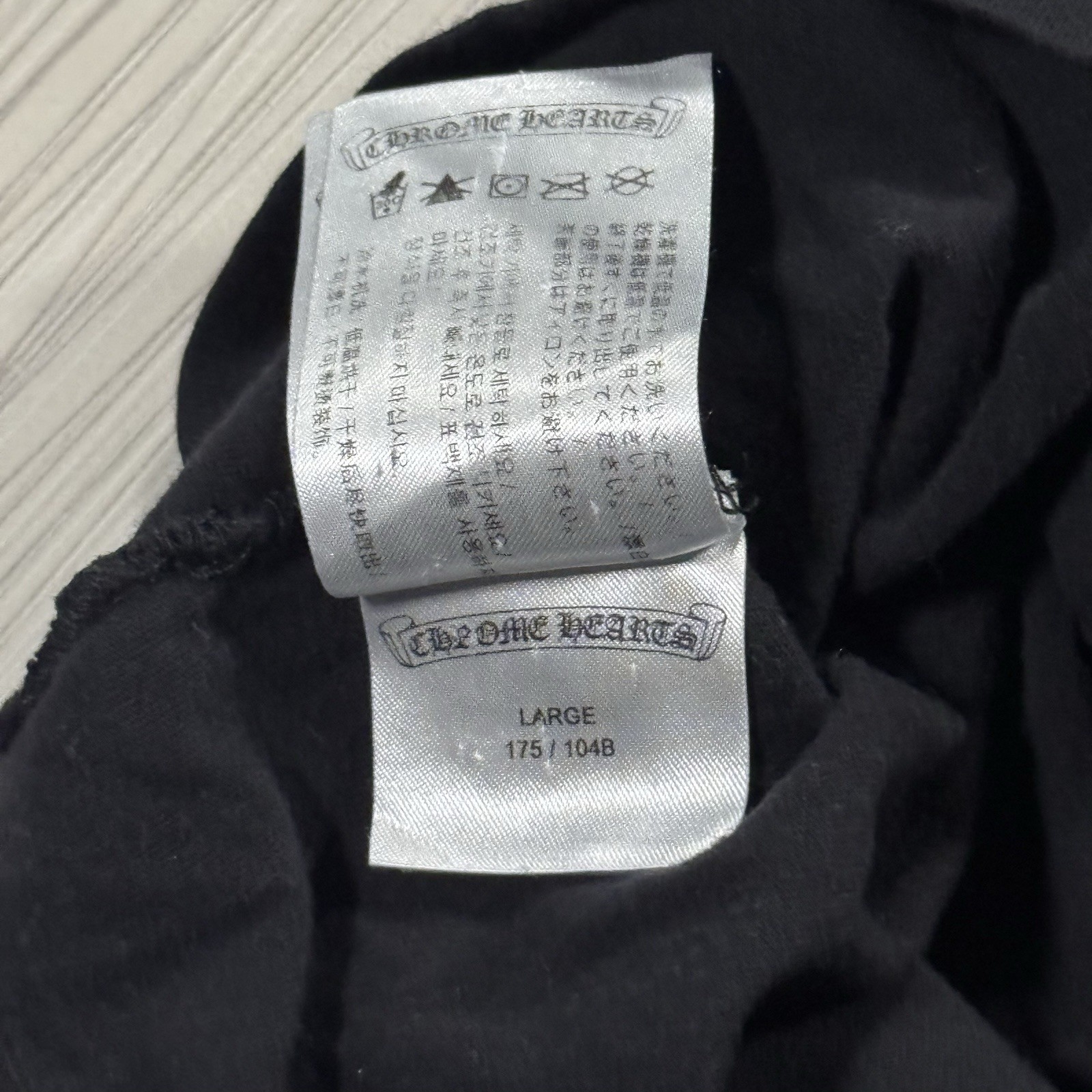 Mens Chrome Hearts USA Black Scroll Pocket T Shirt Size Large