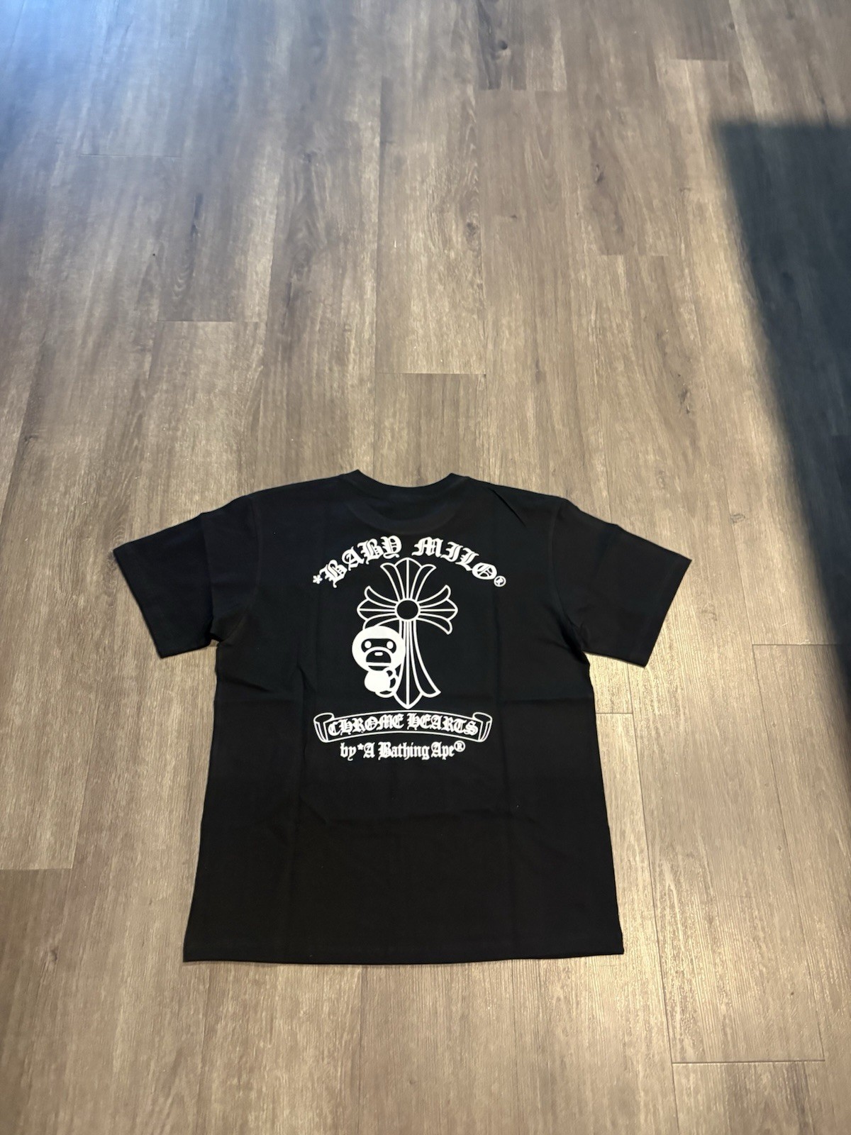 A Bathing Ape BAPE x Chrome Hearts Black Cotton Jersey Graphic Tee Men’s S