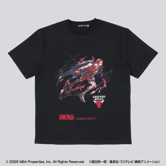 ONE PIECE × NBA T-Shirts Shanks×CHICAGO BULLS BLACK、White
