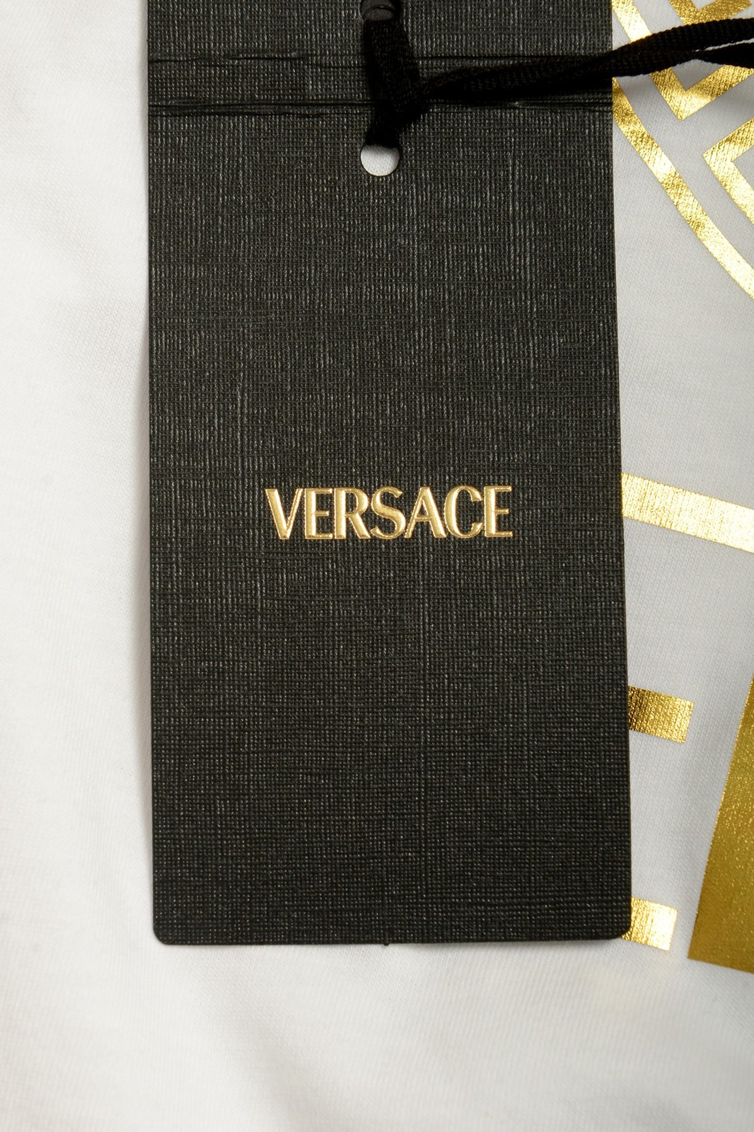 Versace Men’s Gold Medusa Print White Short Sleeve Crewneck T-Shirt US 2XL IT 56