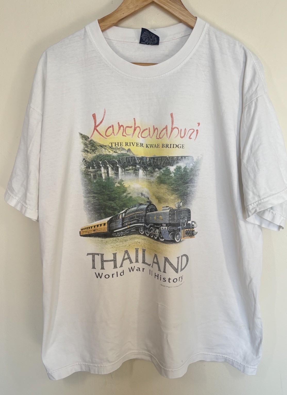 Kanchanaburi – The River Kwai Bridge Tshirt Mens XL White World War II History