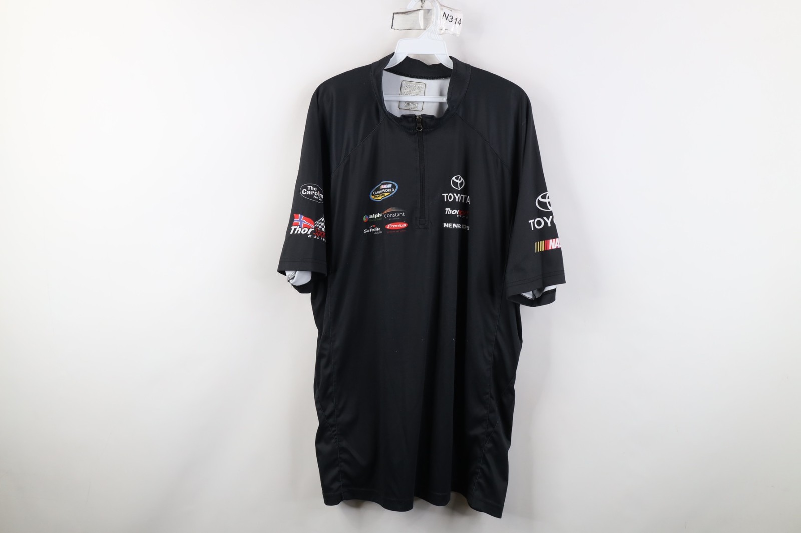 Team Issue ThorSport Racing Mens 2XL NASCAR Truck Series Half Zip Crew T-Shirt
