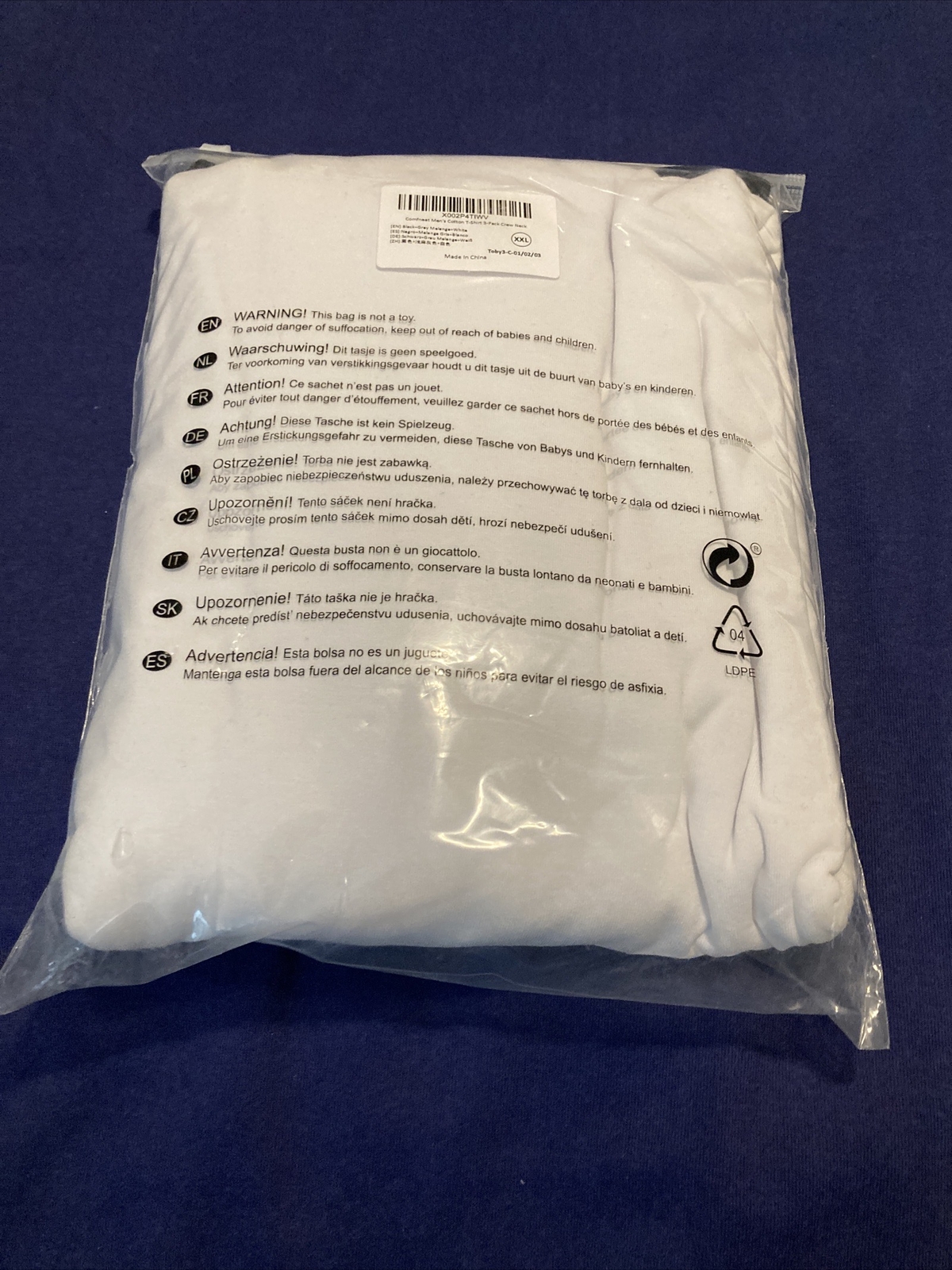 Comfneat Men’s 3-Pack Undershirts Cotton Spandex StretchyWhite gray and black