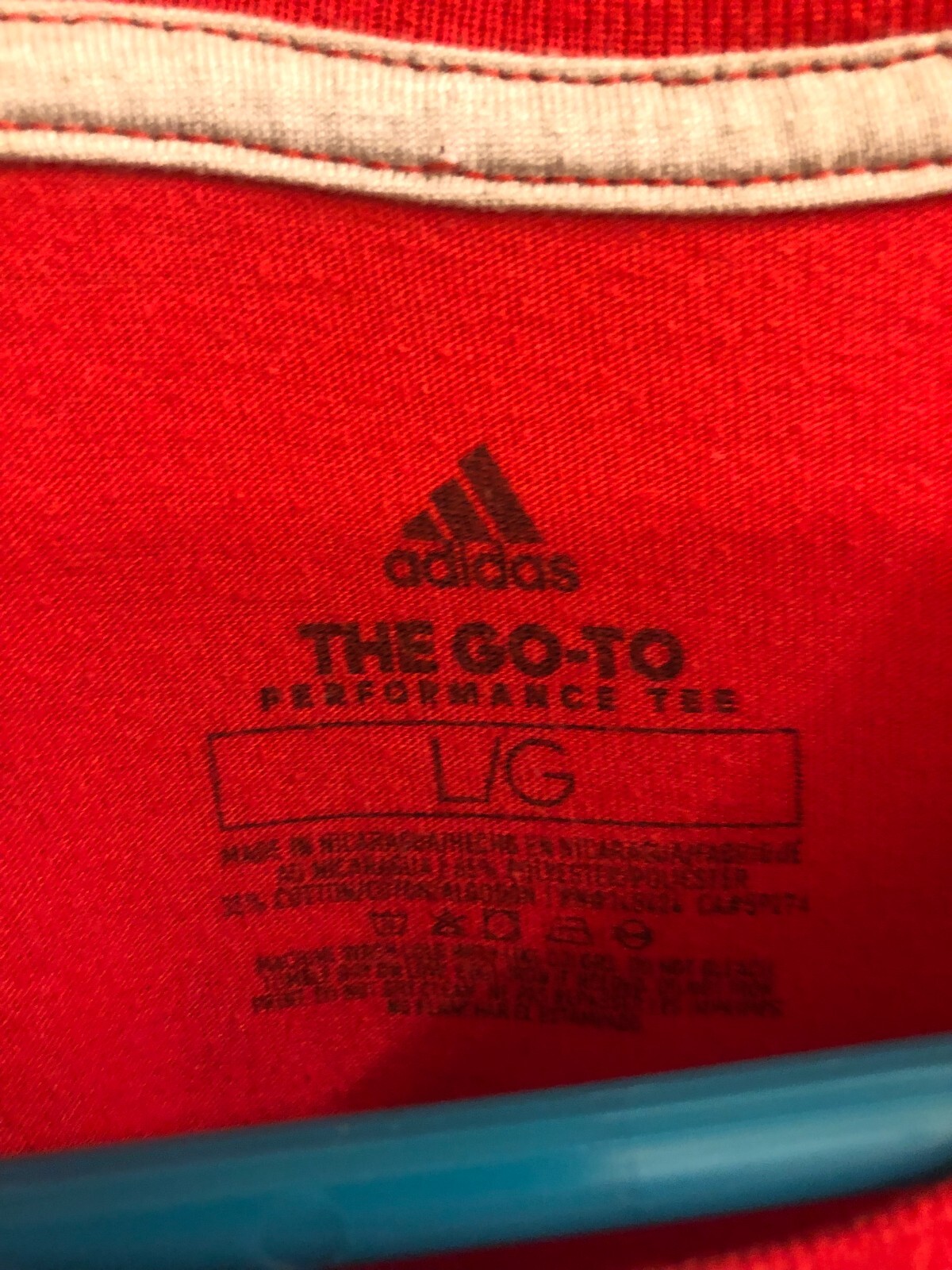 Adidas Performance Tee Red Short Sleeve T-Shirt Cotton/Polyester Size L