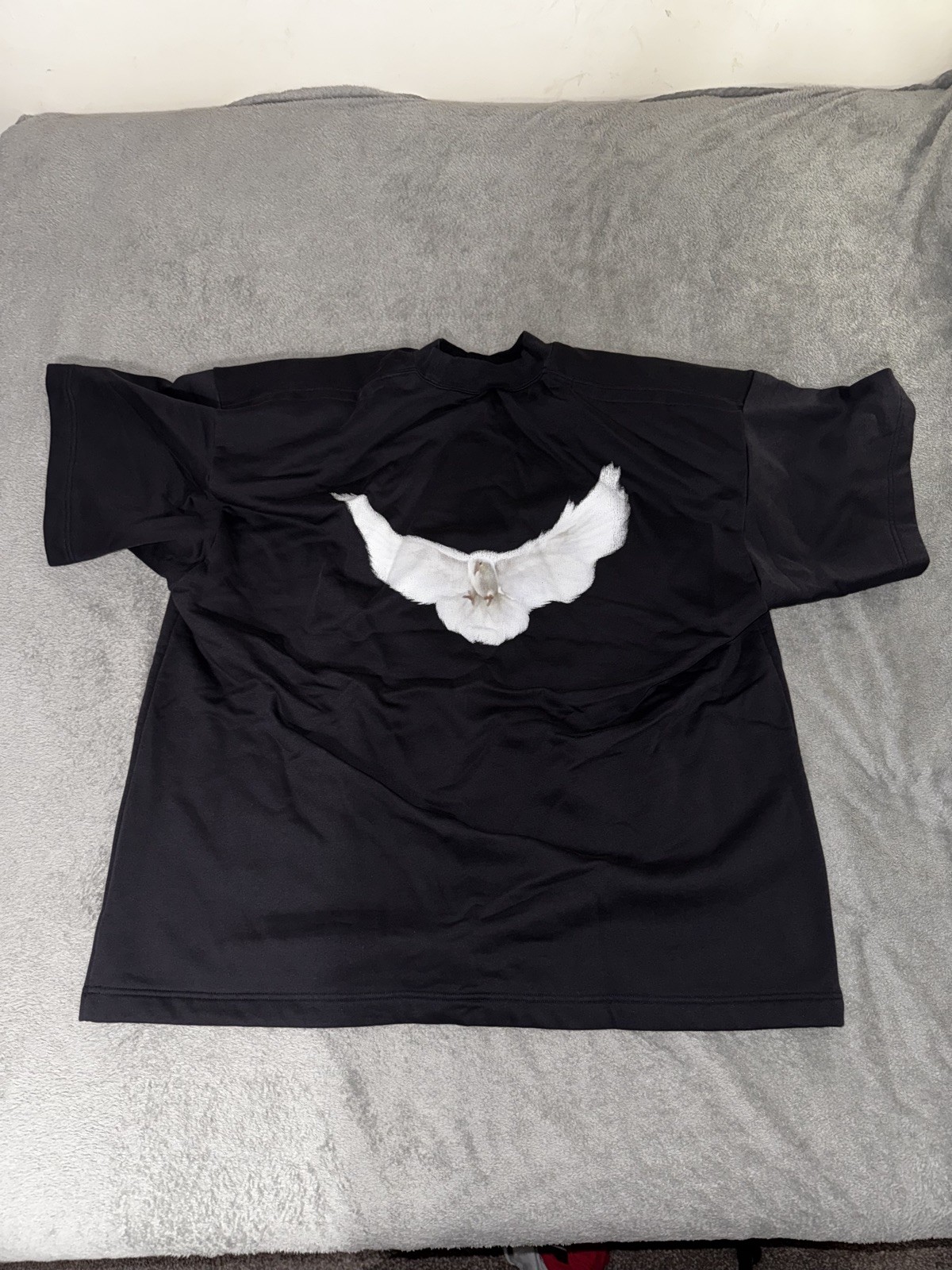 Yeezy x Gap Engineered By Balenciaga 14A Crop Dove Fleece Tee w/ Pads (Black XL)