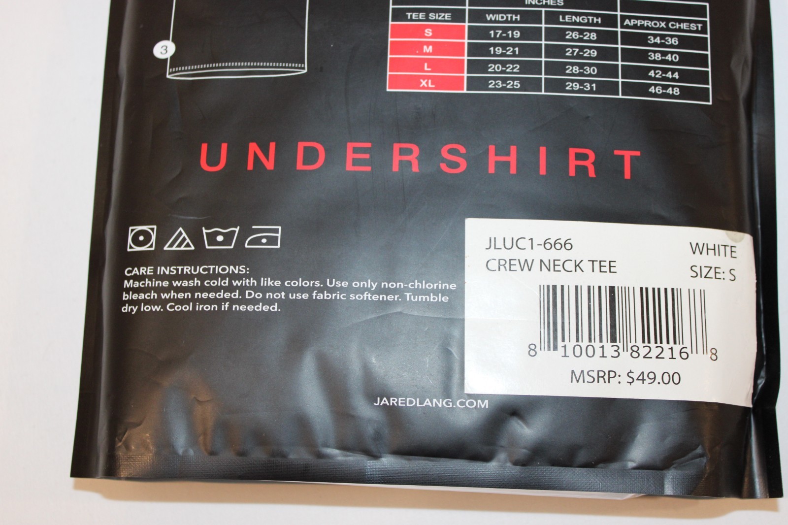 Jared Lang Men’s White Slim Fit Crew Neck Cotton T-Shirt 3-Pack Size Small