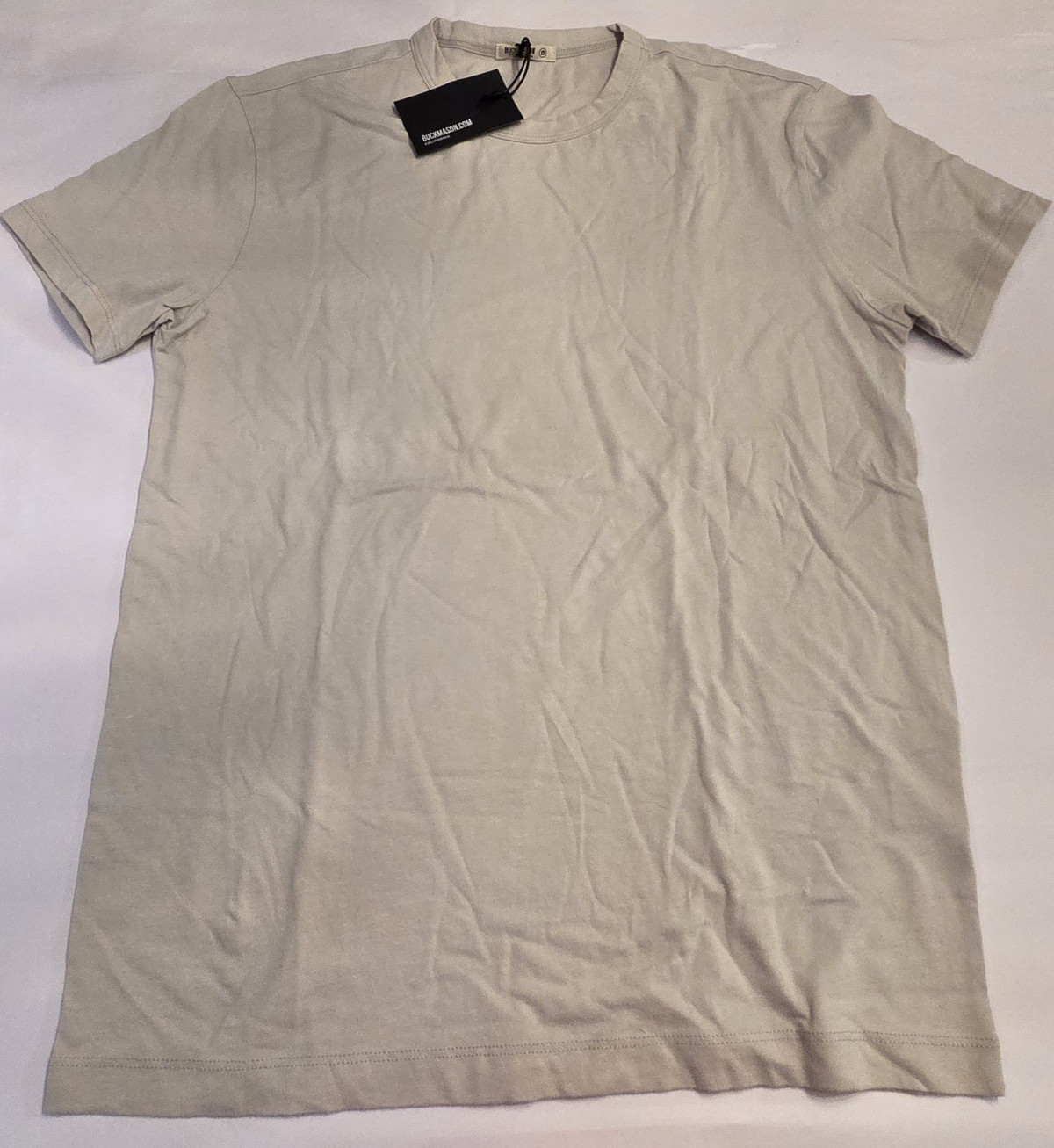 NWT Buck Mason Bone Pima Classic Tee Men’s XS Made in USA Crew Neck T-Shirt