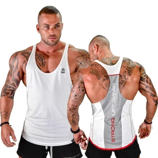 Men’s Gym Tank Top Muscle Shirt Sleeveless T Shirt Workout Fitness Training Tee