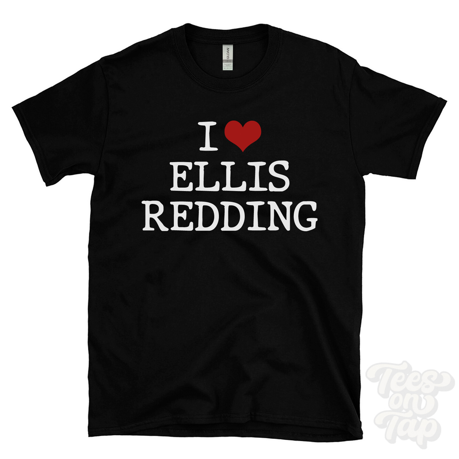 I LOVE ELLIS REDDING T-SHIRT heart shawshank redemption movies characters prison