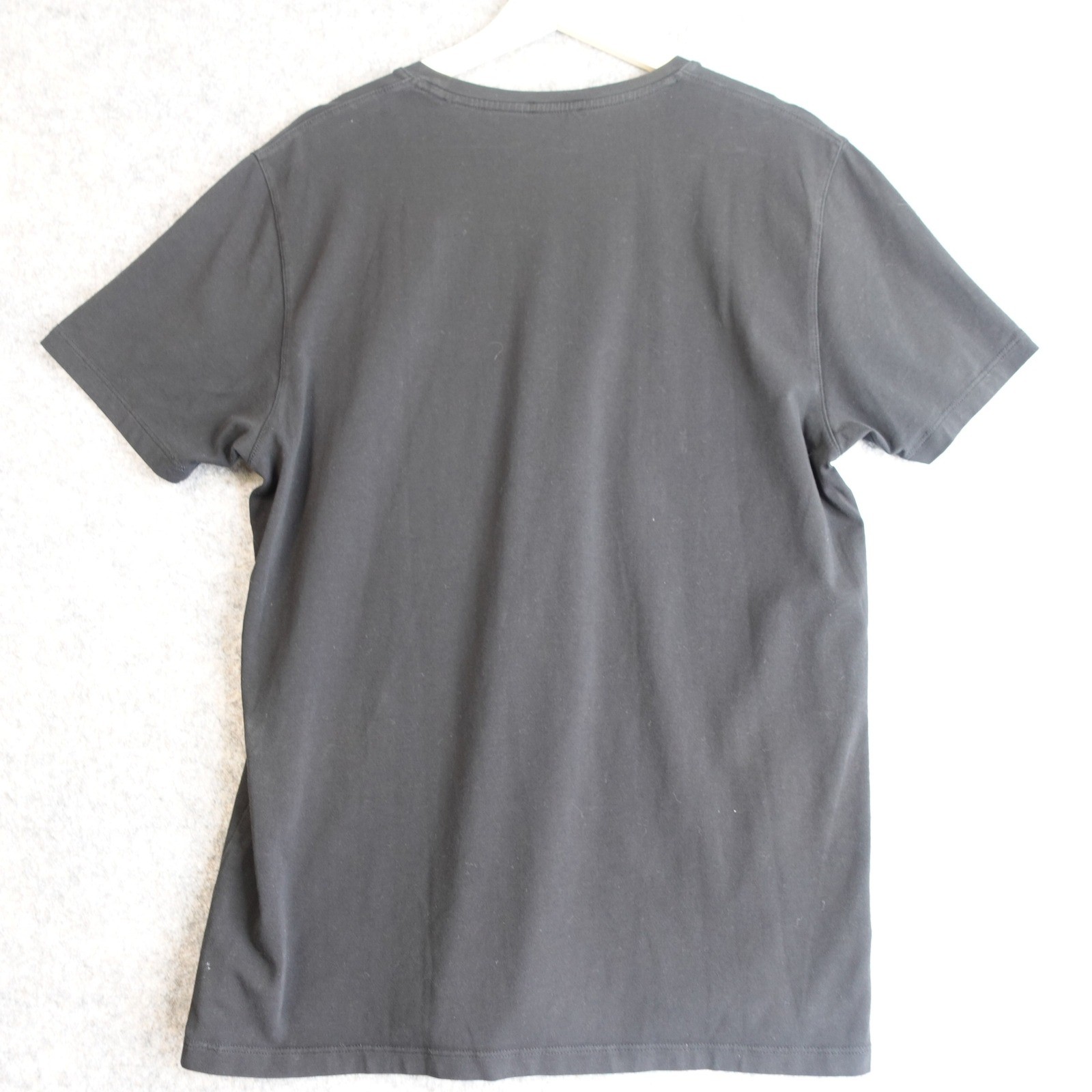 Patrick Assaraf Mens Black Pima Cotton Spandex Short Sleeve Crew Neck T-Shirt L