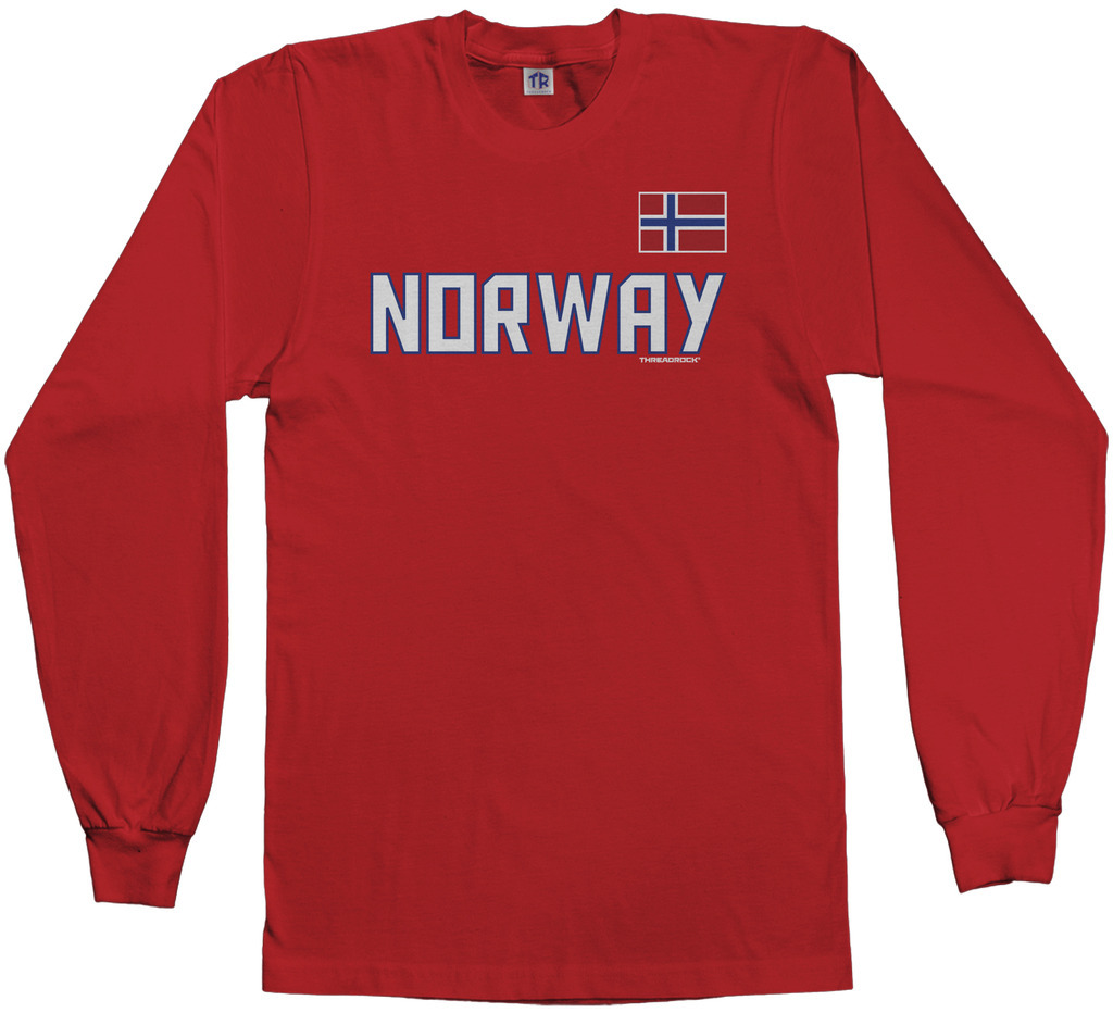 Threadrock Men’s Norway National Team Long Sleeve T-shirt Norwegian Pride