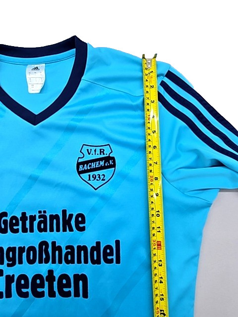 Adidas Soccer Jersey Mens Light Blue Size L Long Sleeve Striped Athletic