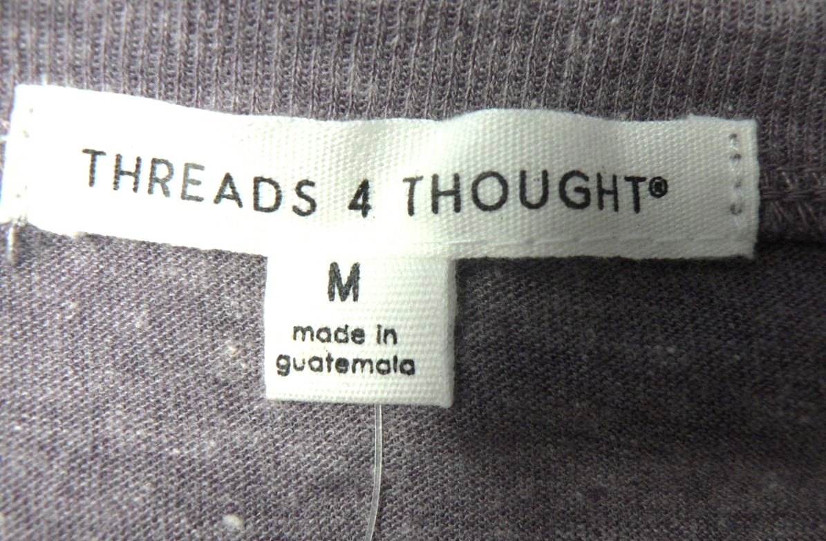 Threads 4 Thought Men’s Long Sleeve Tri blend Henley in Purple Heather Medium