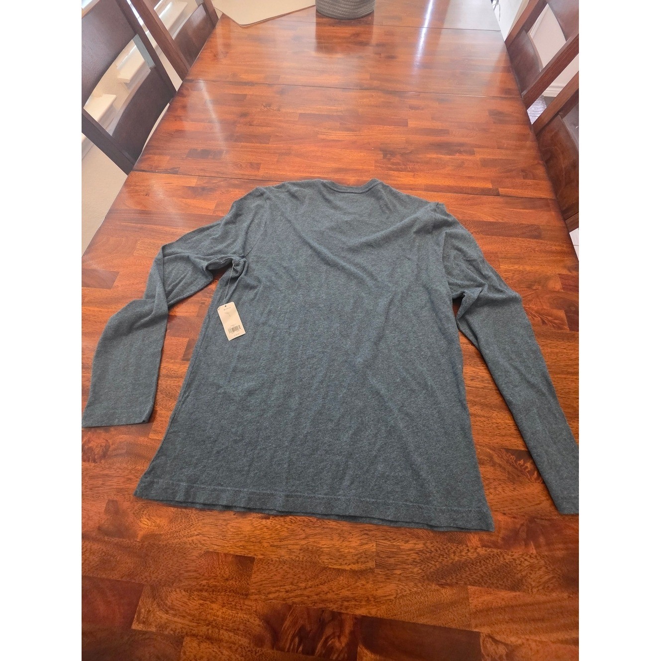 Banana Republic Men’s Long Sleeve Crewneck Shirt Heather Charcoal Large Sku 65