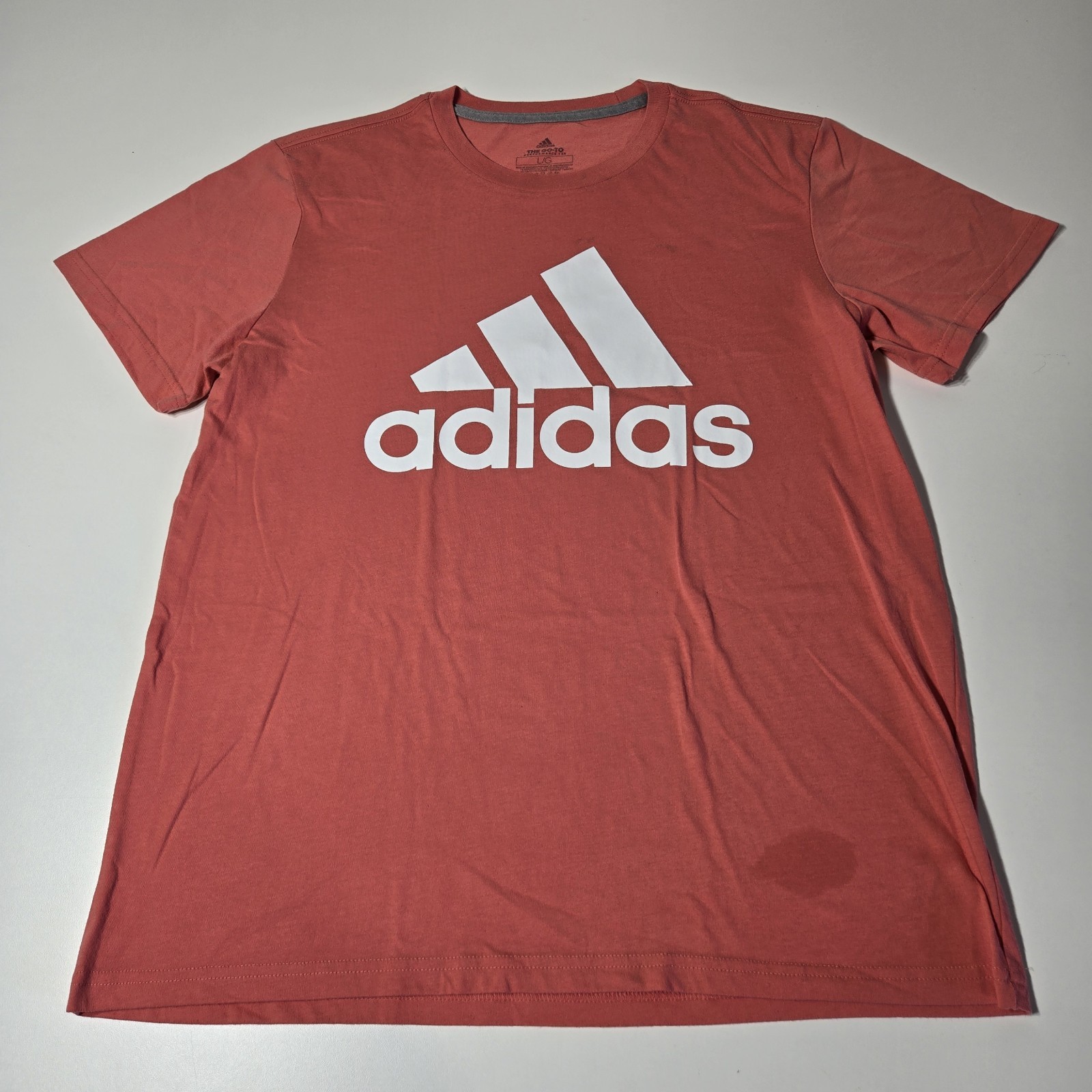 Adidas Shirt Mens Large Orange Short Sleeve Go To Performance Tee Active