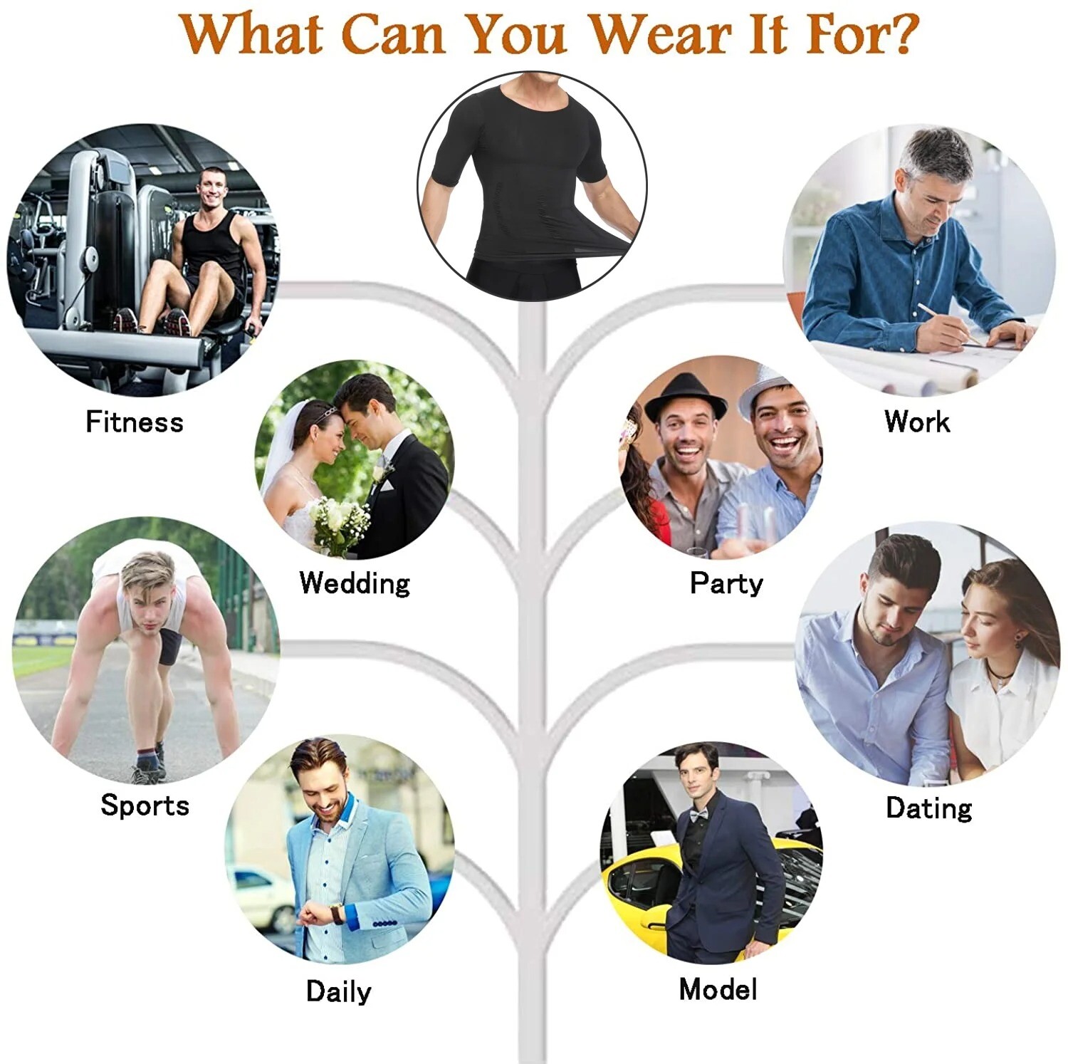 2 Pack Men Compression Slimming Body Shaper Tummy Control Vest Workout Tank Tops