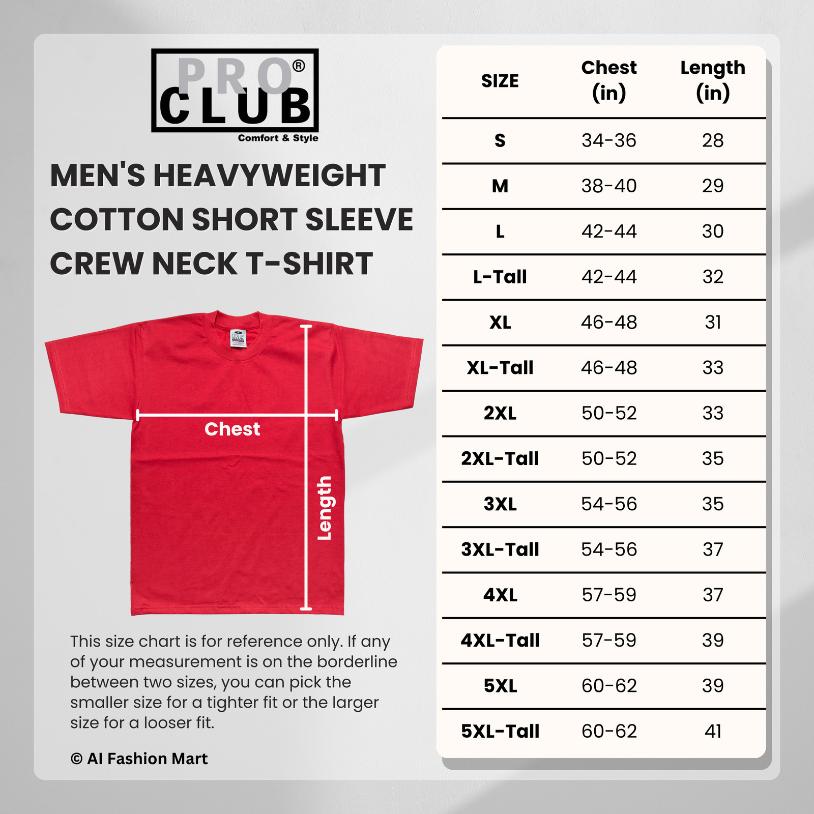 Pro Club Men’s Heavyweight Cotton Short Sleeve Crew Neck T-Shirt (More Colors)