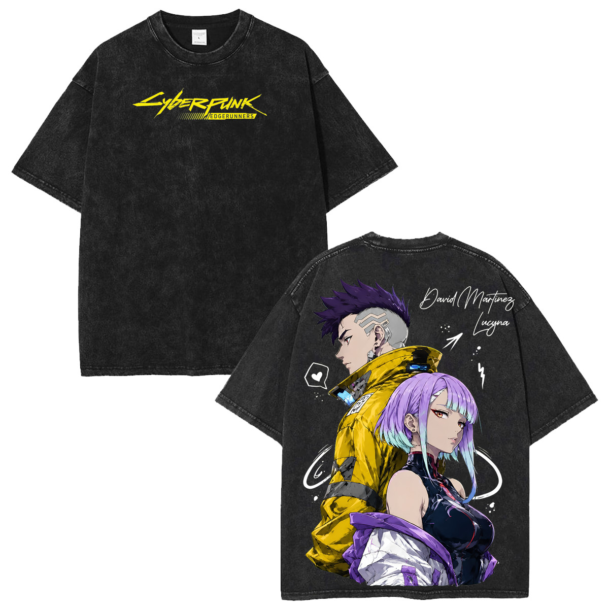 David Martinez Lucy Cyberpunk Edgerunners Vintage Graphic Anime T-Shirt