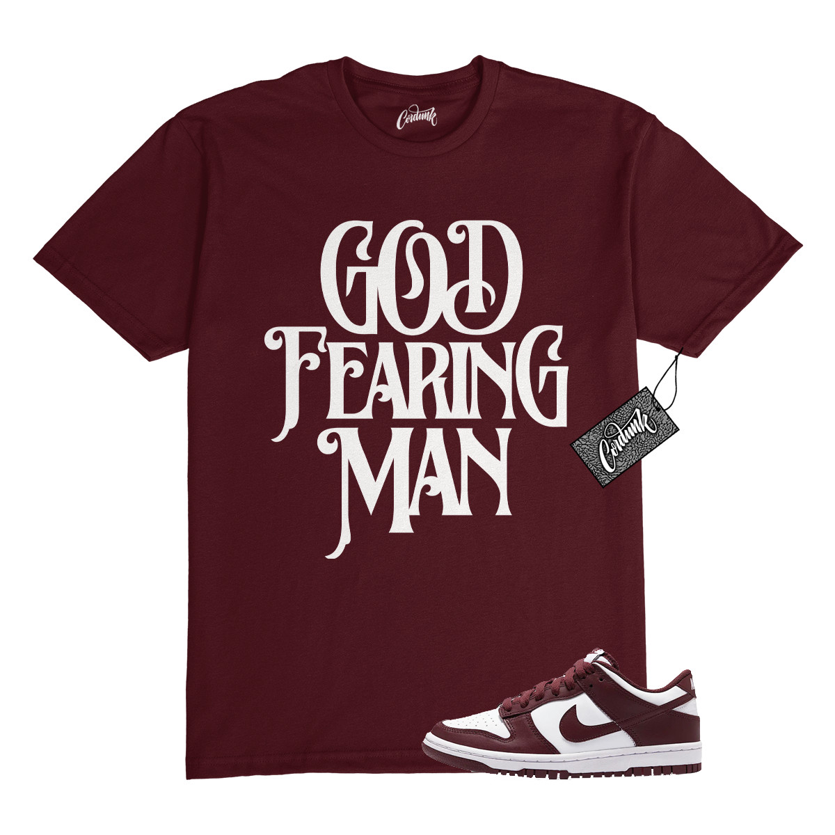 Dunk Team Red White Low Maroon Burgundy T Shirt Match GFM