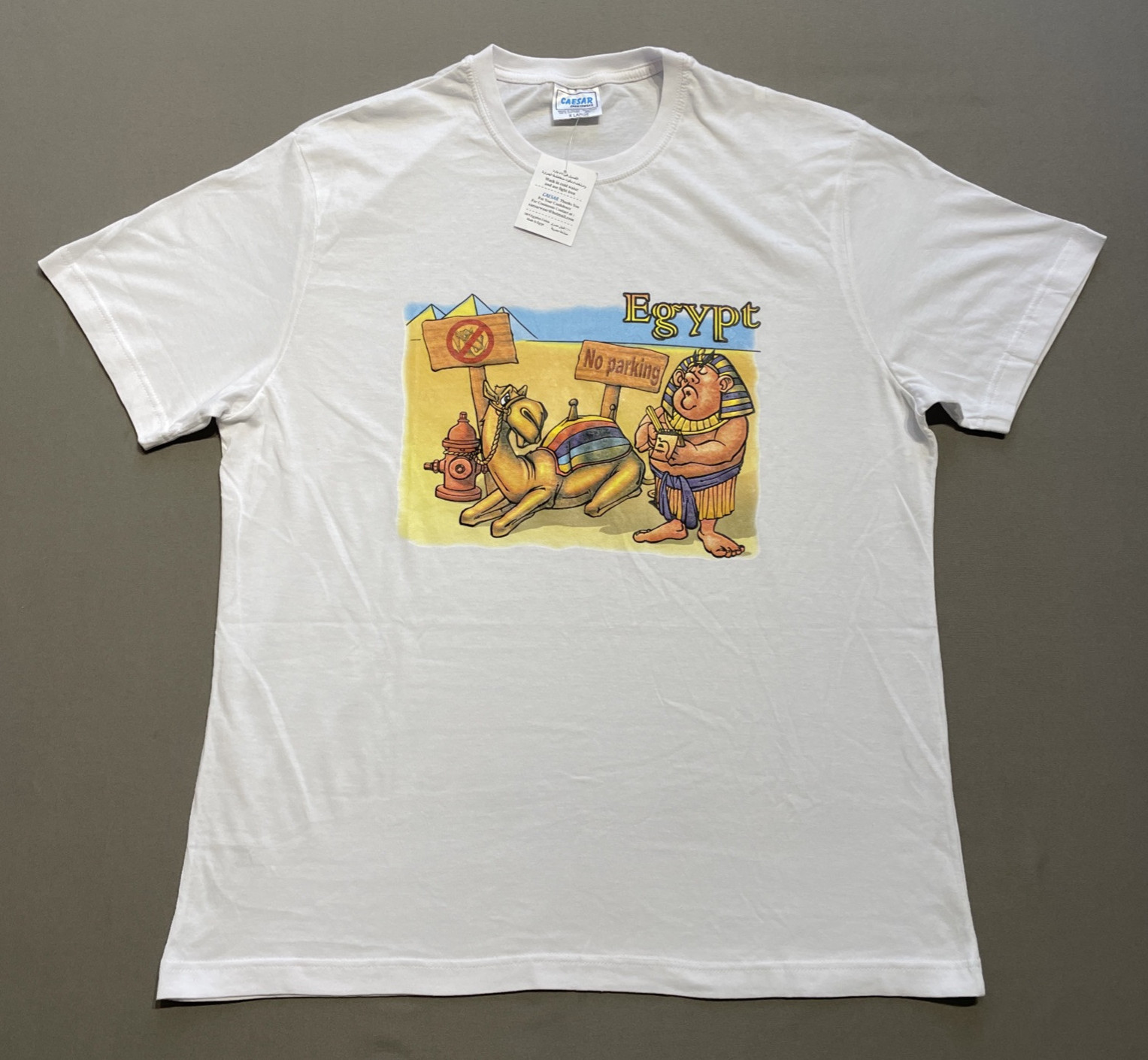 VINTAGE Egypt Shirt Mens XL Ancient Egyptian Pyramids Camel Pharaoh Desert Y2K