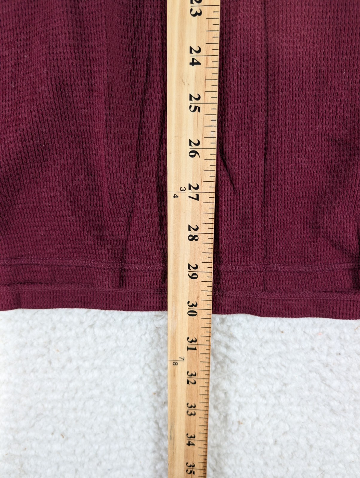 POLO RALPH LAUREN Waffle Knit Crewneck Pull-On Thermal Maroon Shirt Men’s 2XL