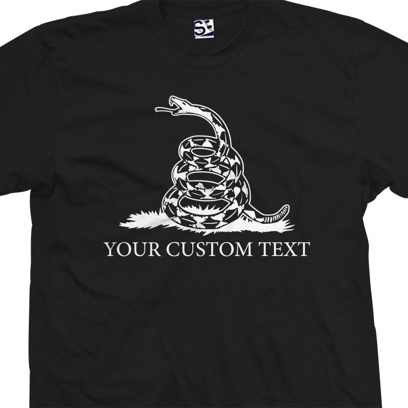Custom Gadsden Snake T-Shirt Personalized Dont Tread on Me USA Flag Design Print