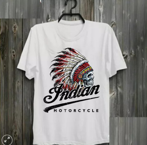 Biker Clothing Men’s Black tattoo skull Indian Custom Motorcycle Race Motorcy…
