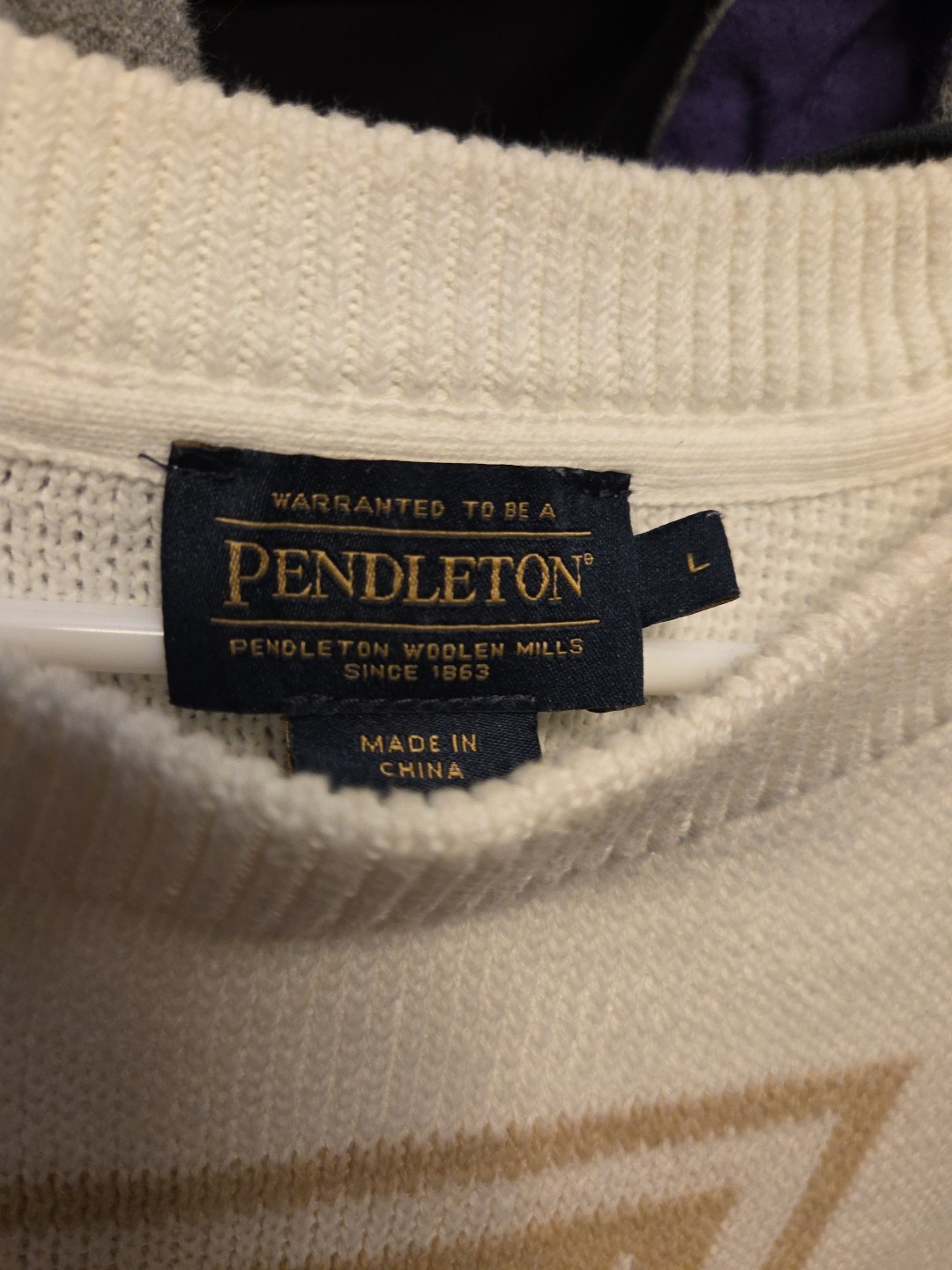 vintage pendleton wool Brand Aztec Style Single Stitch Crewneck Sweat Shirt